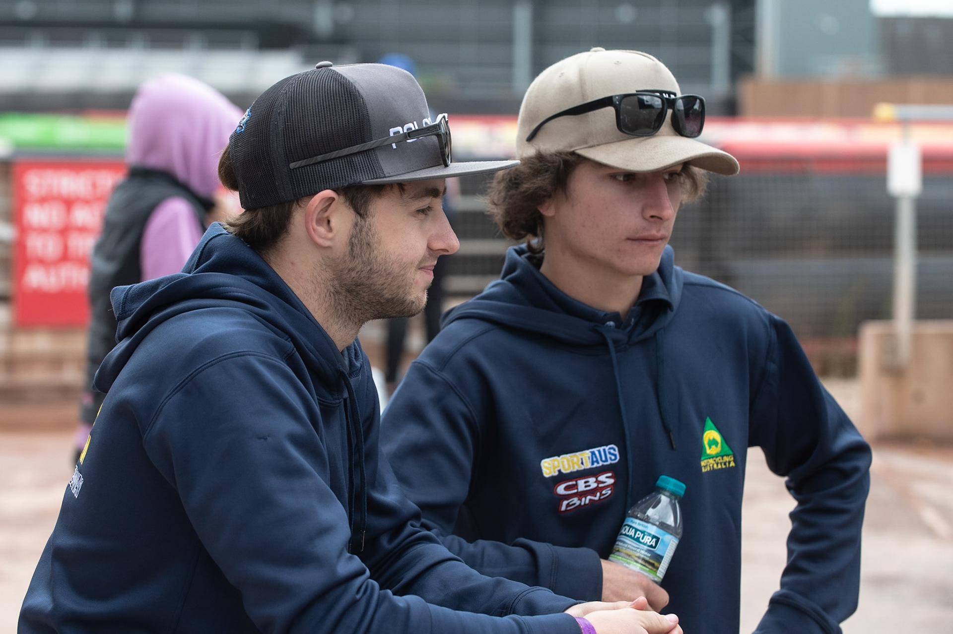 Photo: Ian Charles

Jaimon Lidsey  (left) with Zach Cook

FIM Team Speedway U-21 World Championship, National Speedway Stadium, Manchester Friday 12 July  2019