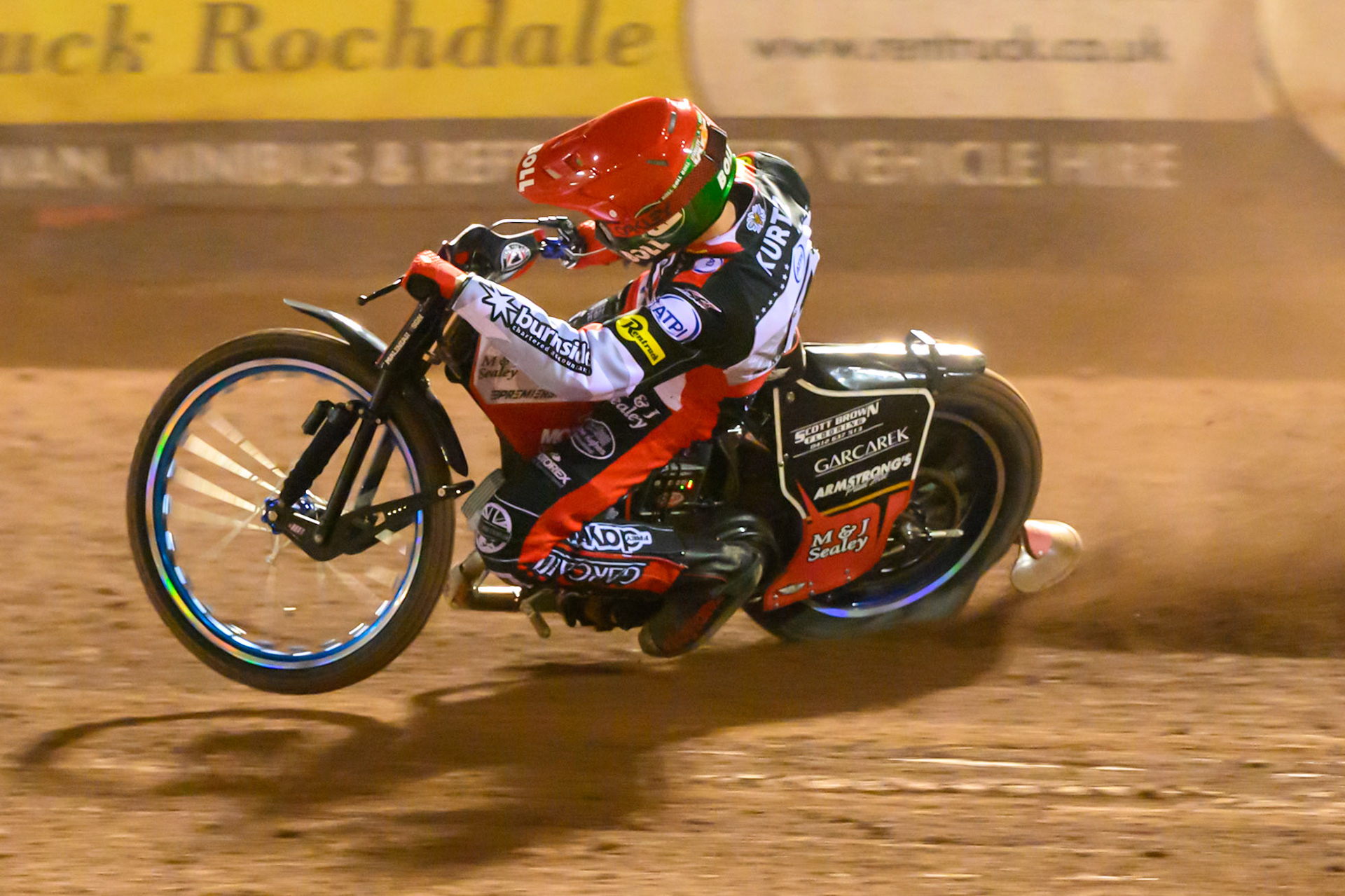 Brady Kurtz of Belle Vue Aces  in action during the Knockout Cup, Northern Section match between Belle Vue Aces and Sheffield Tigers at the National Speedway Stadium, Manchester on Monday 30th March 2026. (Photo: Ian Charles | MI News)