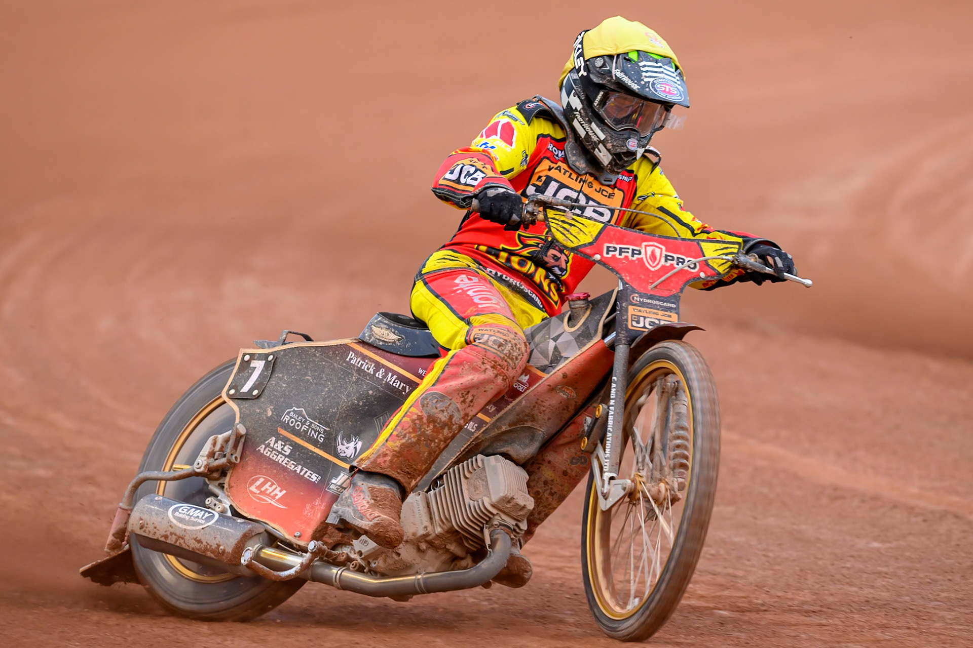 Joe Thompson of Leicester Lions in action during the Rowe Motor Oil Premiership match between Belle Vue Aces and Leicester Lions at the National Speedway Stadium, Manchester on Monday 3rd August 2026. (Photo: Ian Charles | MI News)