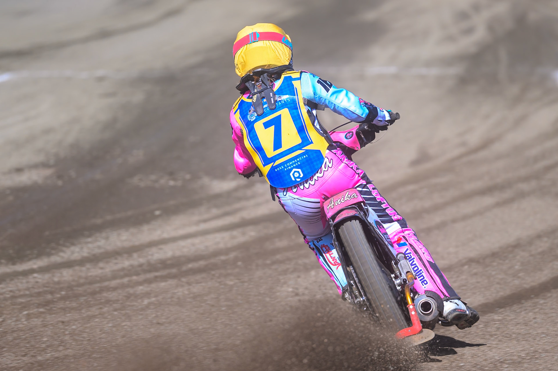 Anika Loftus of Edinburgh Monarchs Academy in action during the WSRA National Development League match between Buxton Bulls and Edinburgh Monarchs Academy at Hi-Edge Speedway, Buxton on Sunday 14th June 2026. (Photo: Ian Charles | MI News)