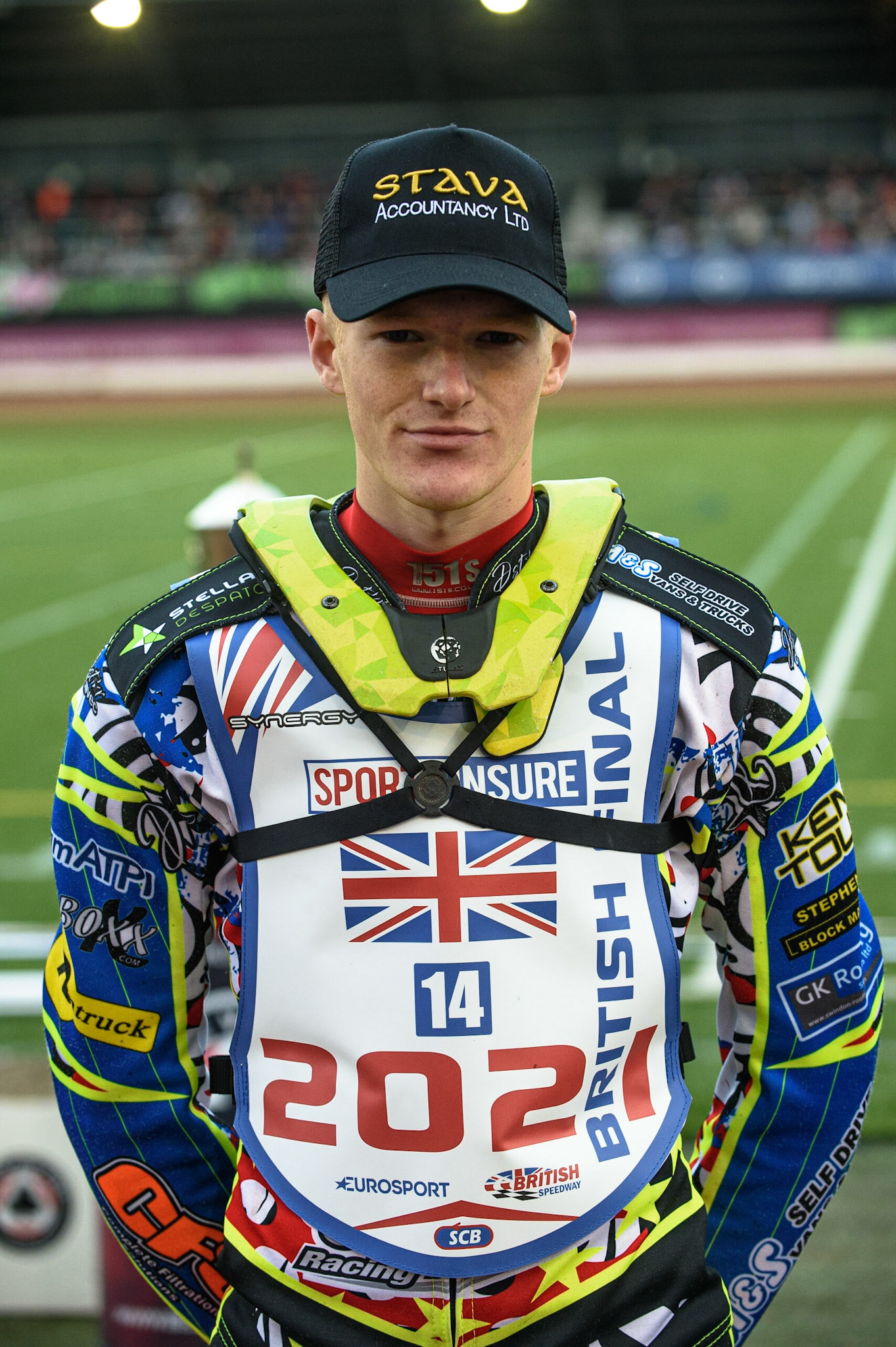 MANCHESTER, UK. MAY 12TH: The Premier League Captains: (l-r) Rory Schlein,  Lewis Kerr, Scott Nichols, Kyle Howarth, Danny King, Steve Worrall  Discovery Networks Eurosport Speedway Season Launch at the National  Speedway Stadium