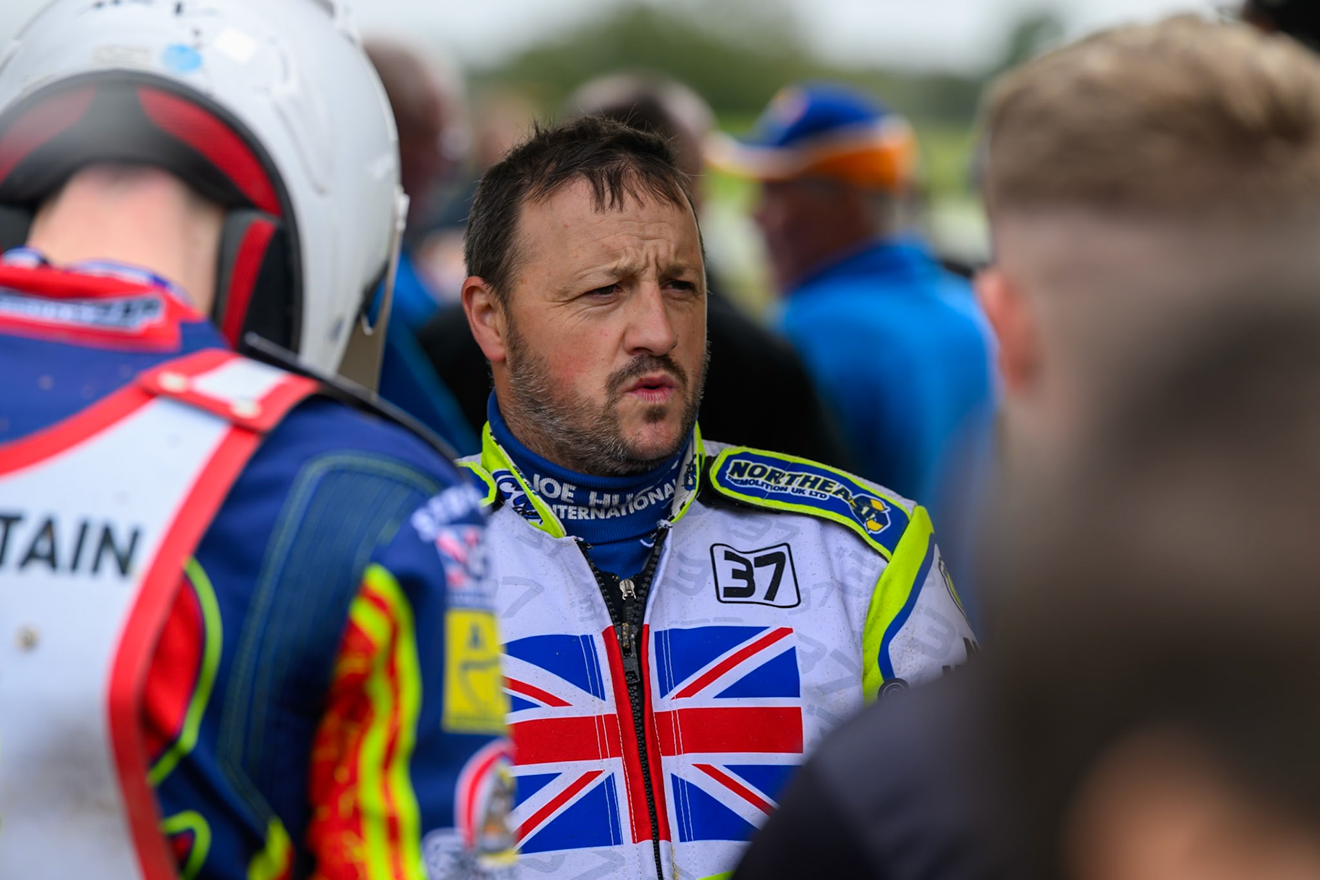 Chris Harris (37) of Great Britain during the FIM Long Track World Championship Final 4, at the Speed Centre Roden, Netherlands on Sunday 21st September 2025. (Photo: Ian Charles | MI News)
