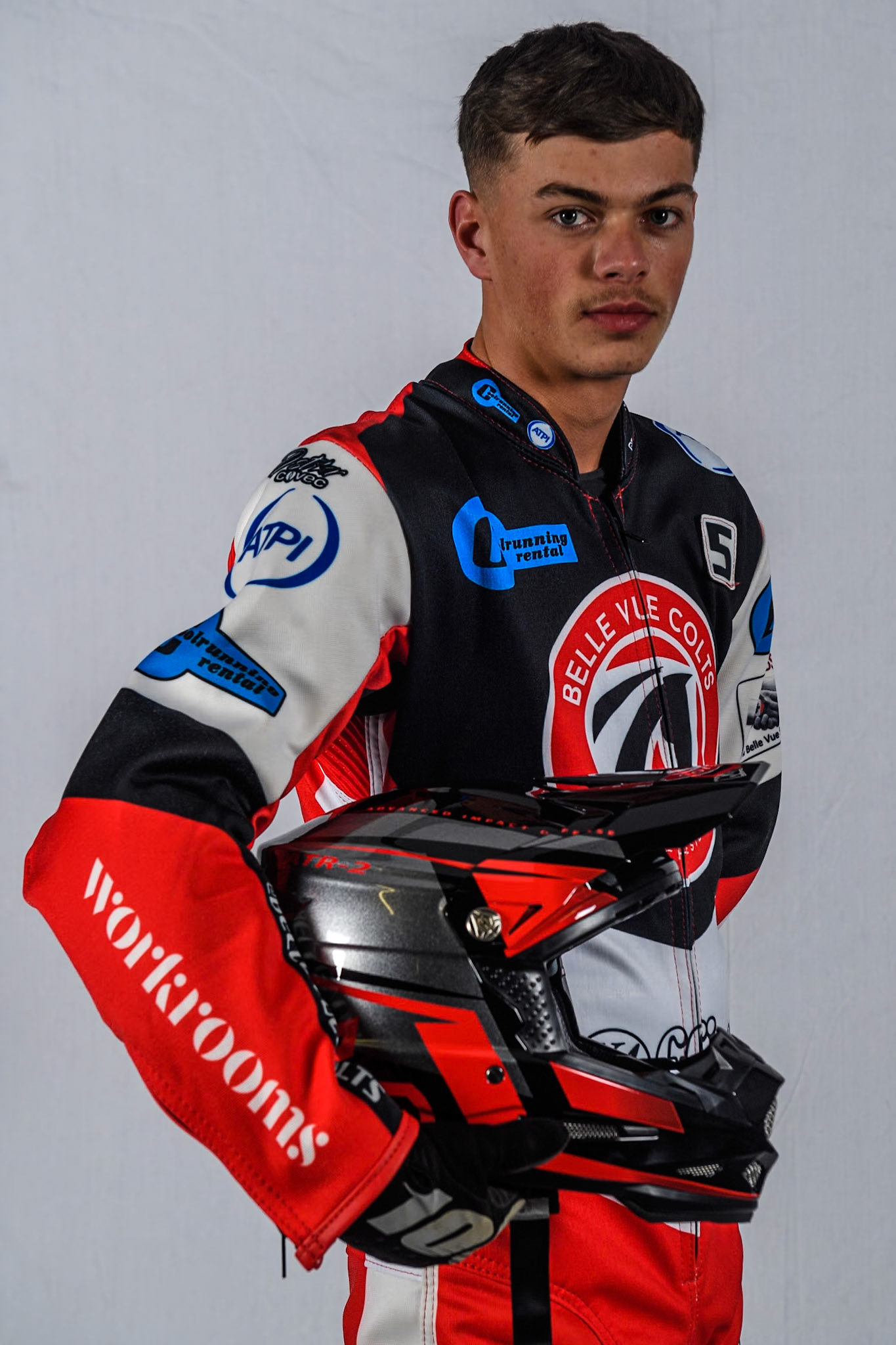 Belle Vue Colts' rider Freddy Hodder during the Belle Vue Aces Media Day at the National Speedway Stadium, Manchester on Monday 11th March 2024. (Photo: Ian Charles | MI News)