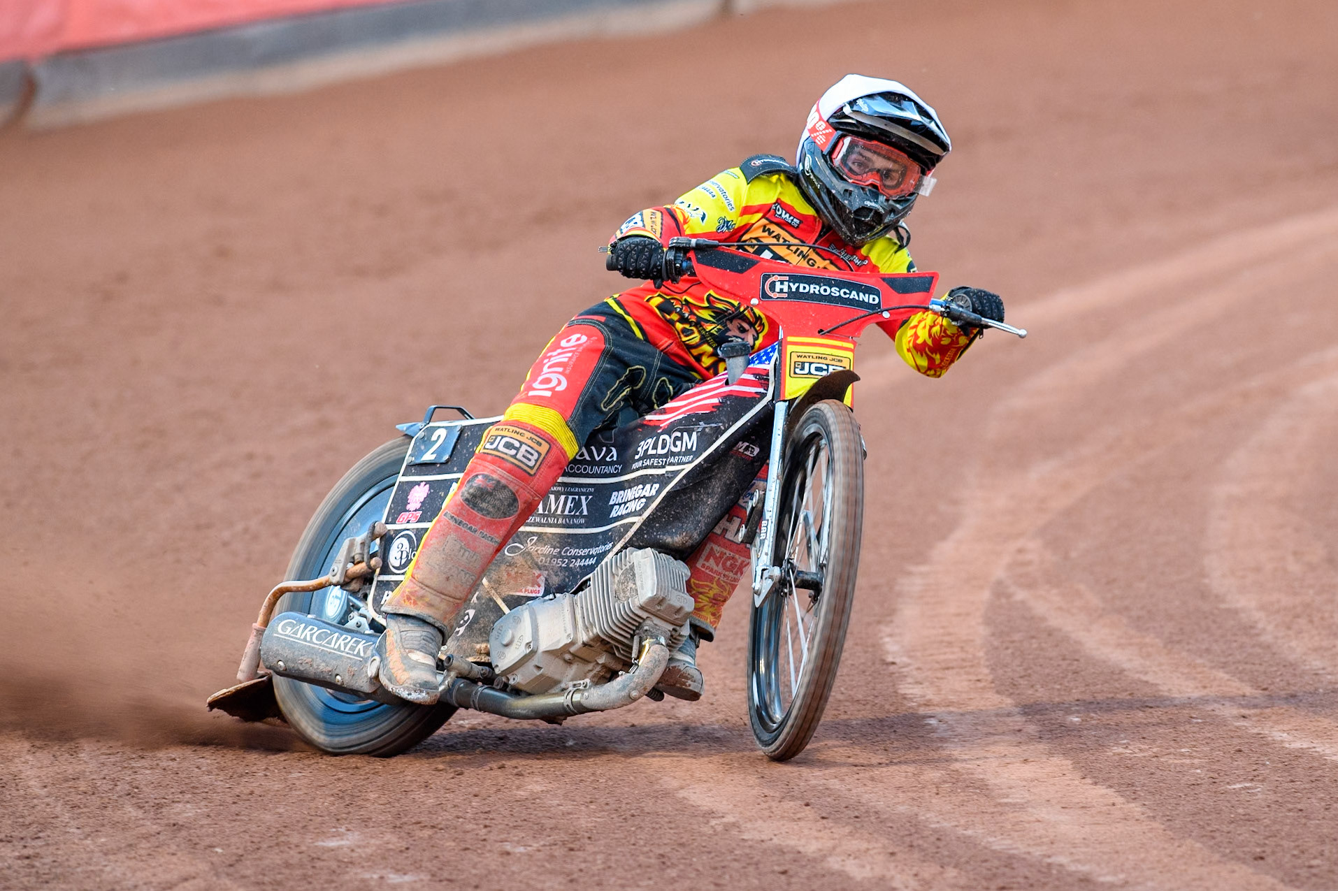Leicester Lions' Luke Becker in action during the Rowe Motor Oil Premiership match between Belle Vue Aces and Leicester Lions at the National Speedway Stadium, Manchester on Monday 19th May 2025. (Photo: Ian Charles | MI News)