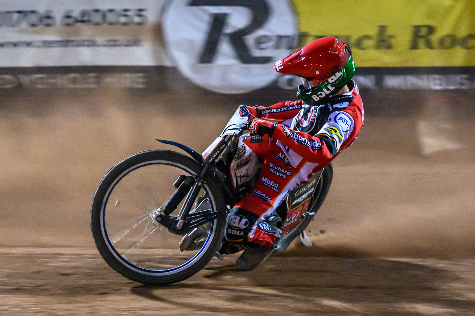 Brady Kurtz of Belle Vue Aces  in action during the Rowe Motor Oil Premiership match between Belle Vue Aces and Ipswich Witches at the National Speedway Stadium, Manchester on Monday 4th August 2025. (Photo: Ian Charles | MI News)