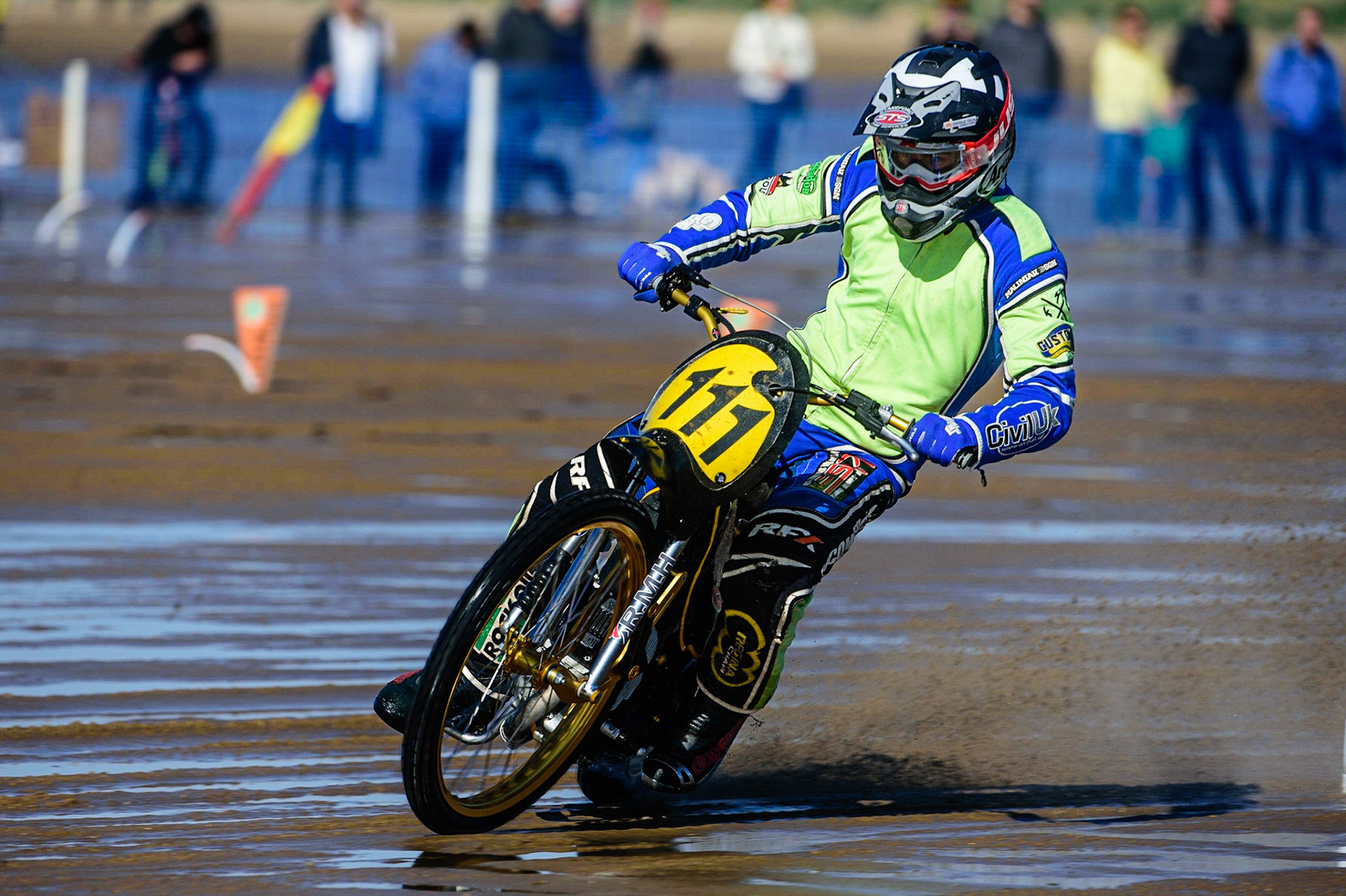 Richie Worrall (111) during the Fylde ACU British Sand Racing Masters Championship on  Sunday 2nd October 2022. (Credit: Ian Charles | MI News)