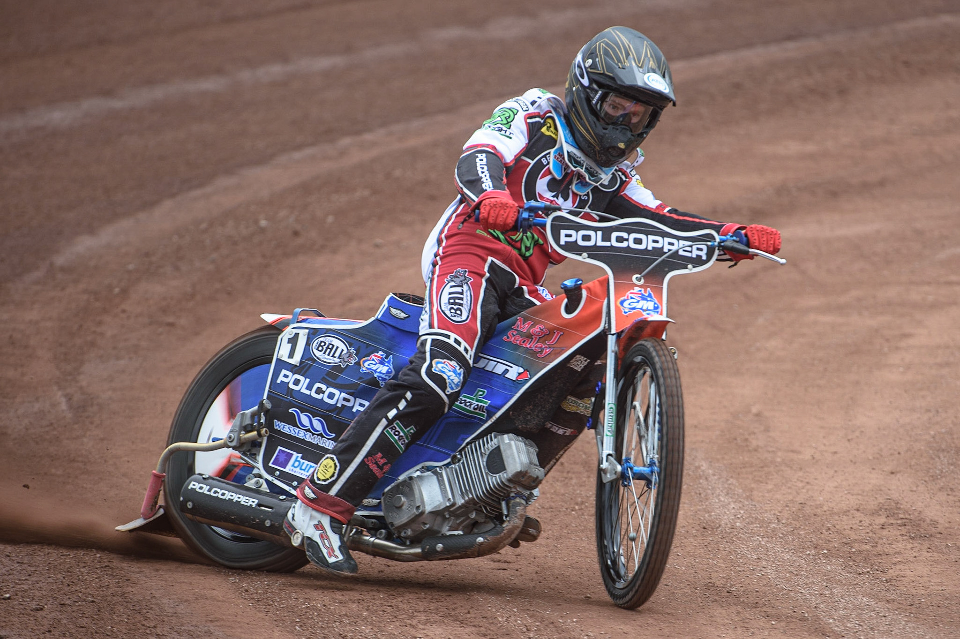 Photo: Ian CharlesBrady Kurtz in actionBelle Vue Press &amp; Practice Day, National Speedway Stadium, Manchester Thursday  13  May  2021