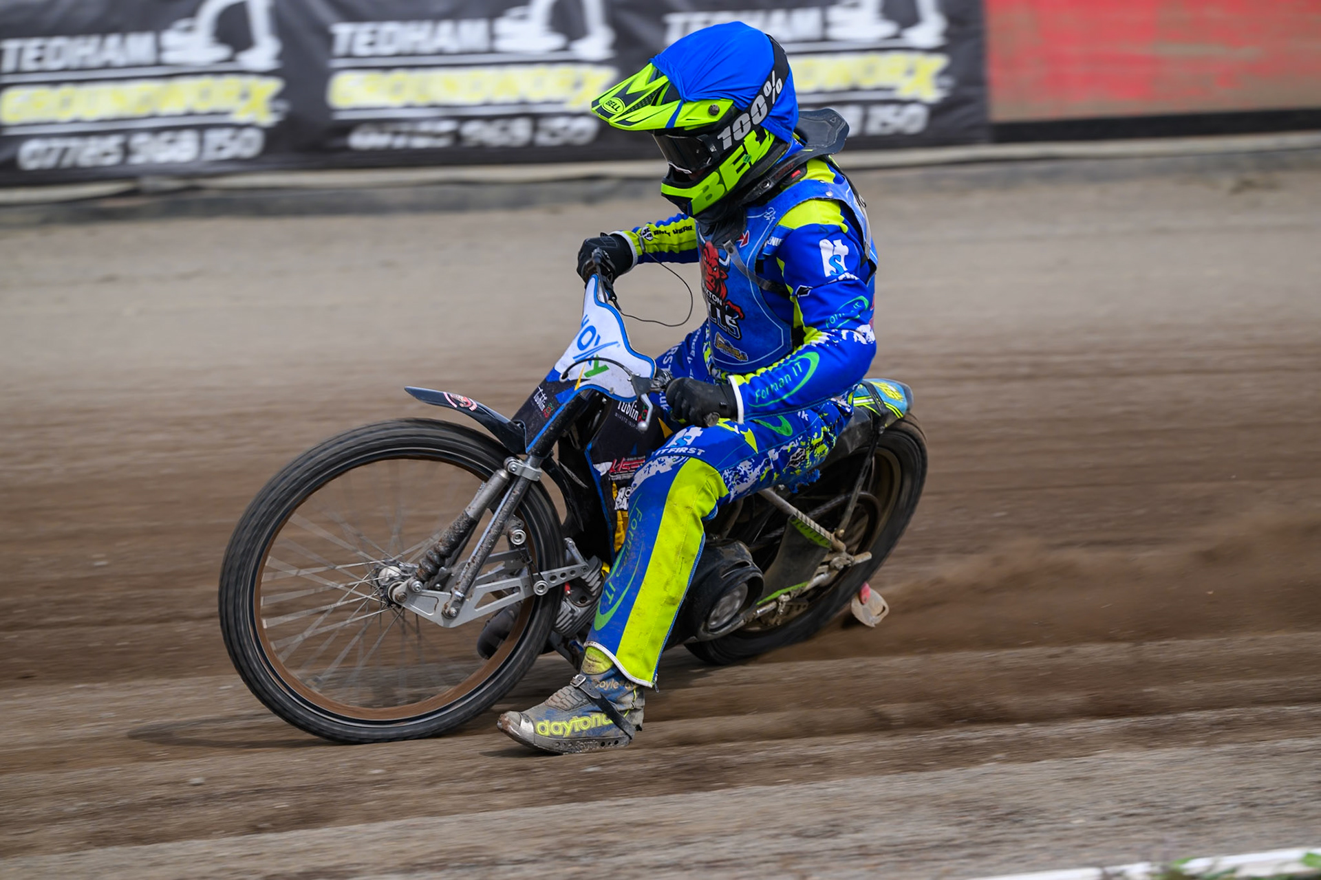 Will Boraston of Buxton Bulls in action during the WSRA National Development League match between Buxton Bulls and Oxford Chargers at Hi-Edge Speedway, Buxton on Sunday 2nd August 2026. (Photo: Ian Charles | MI News)