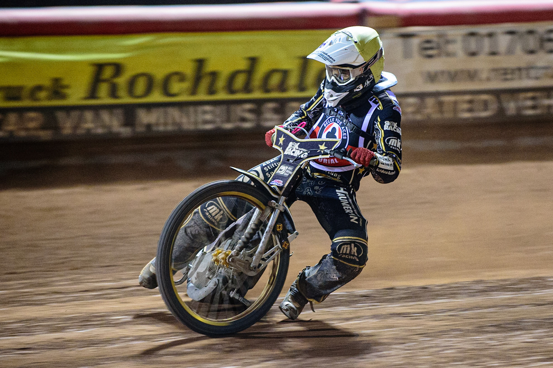 MANCHESTER, UK. OCT 23RD  Nick Blödorn  in action  during the Peter Craven Memorial Trophy event at the National Speedway Stadium, Manchester on Saturday 23rd October 2021. (Credit: Ian Charles | MI News)
