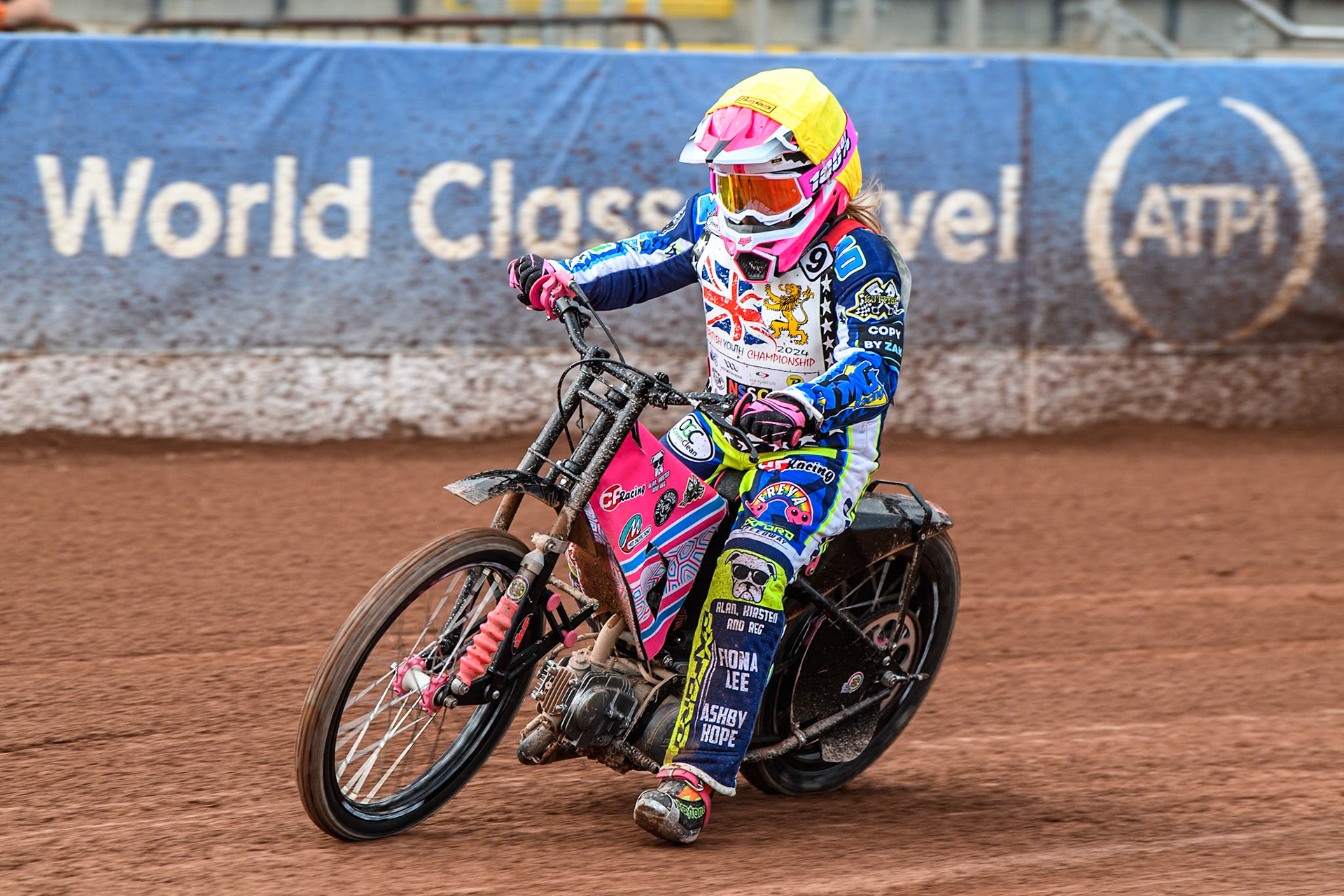 Chloe Davis (125cc) in action during the British Youth 500cc Championships at the National Speedway Stadium, Manchester on Friday 2nd August 2024. (Photo: Ian Charles | MI News)