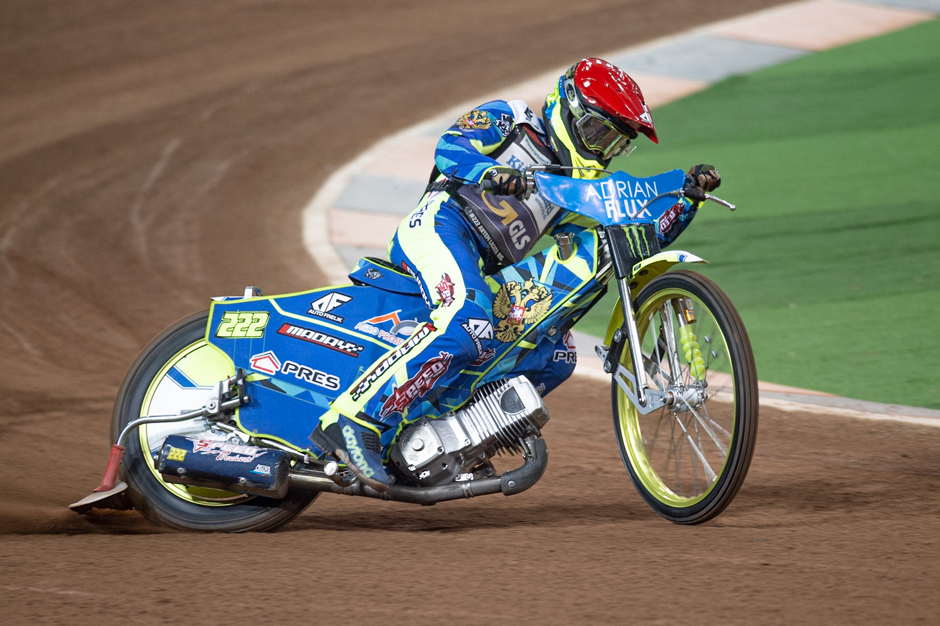 CARDIFF,WALES  Artem Laguta of Russia in action  during the ADRIAN FLUX BRITISH FIM SPEEDWAY GRAND PRIX at the Principality Stadium, Cardiff on Saturday 21st September 2019. (Credit: Ian Charles | MI News)