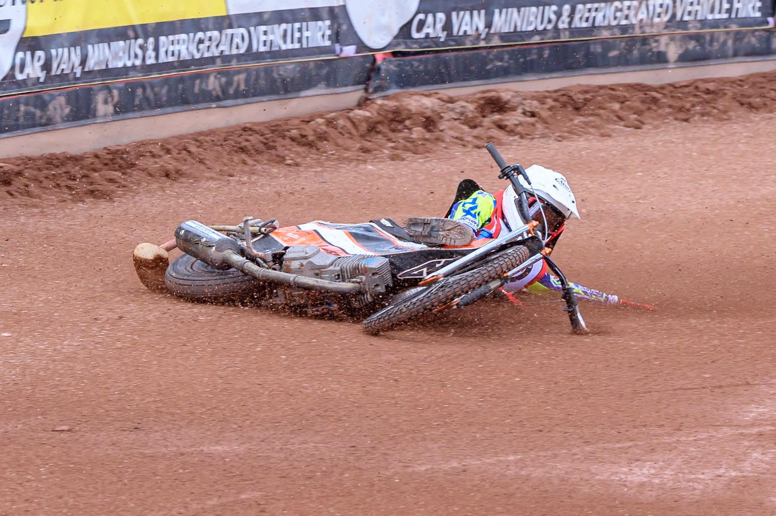 JR ASHWORTH &amp; SONS COLTS ACADEMY INDIVIDUALFreddy Hodder  in Blue leading Harry Fletcher  in White who slides off during the JR Ashworth &amp; Sons Colts Individual at the National Speedway Stadium, Manchester on Sunday 10th May 2026. (Photo: Ian Charles | MI News)