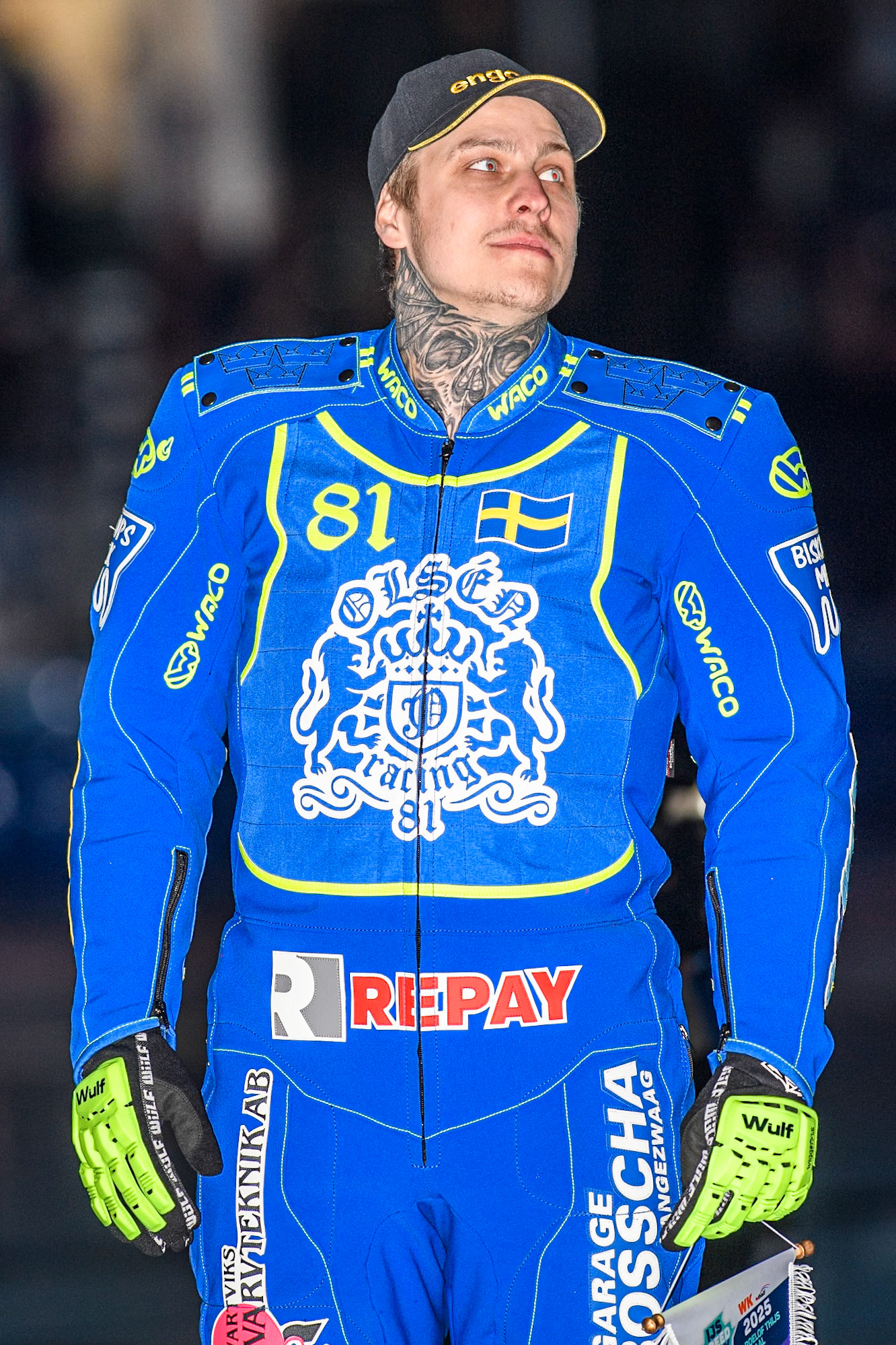 Jimmy Olsén (81) of Sweden during the FIM Ice Speedway Gladiators World Championship, Final 3 at the Ice Stadium, Thialf, Heerenveen on Saturday 5th April 2025. (Photo: Ian Charles | MI News)