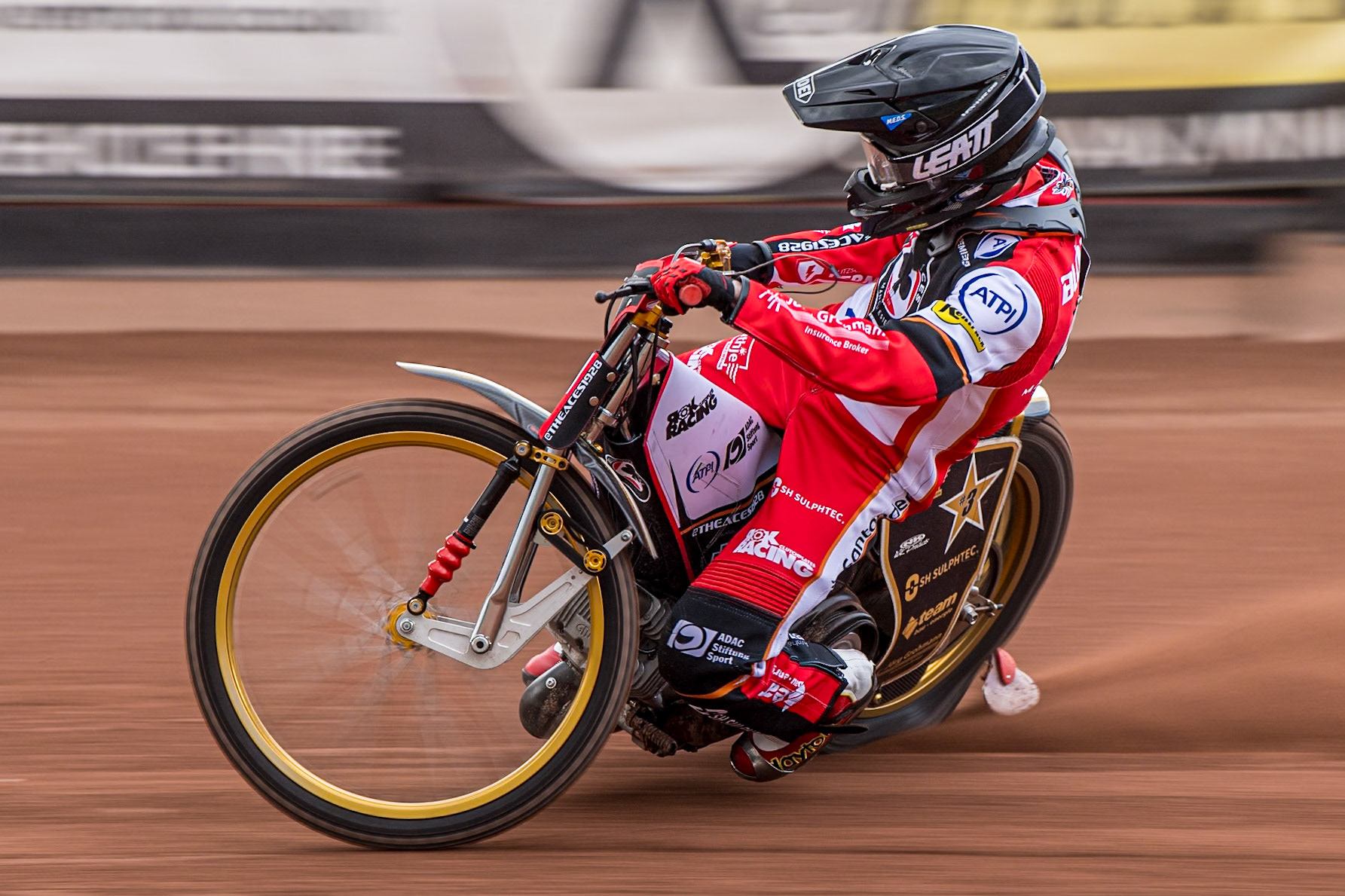 Norick Blödorn in action during the Belle Vue Aces Media Day at the National Speedway Stadium, Manchester on Wednesday 12th March 2025. (Photo: Ian Charles | MI News)