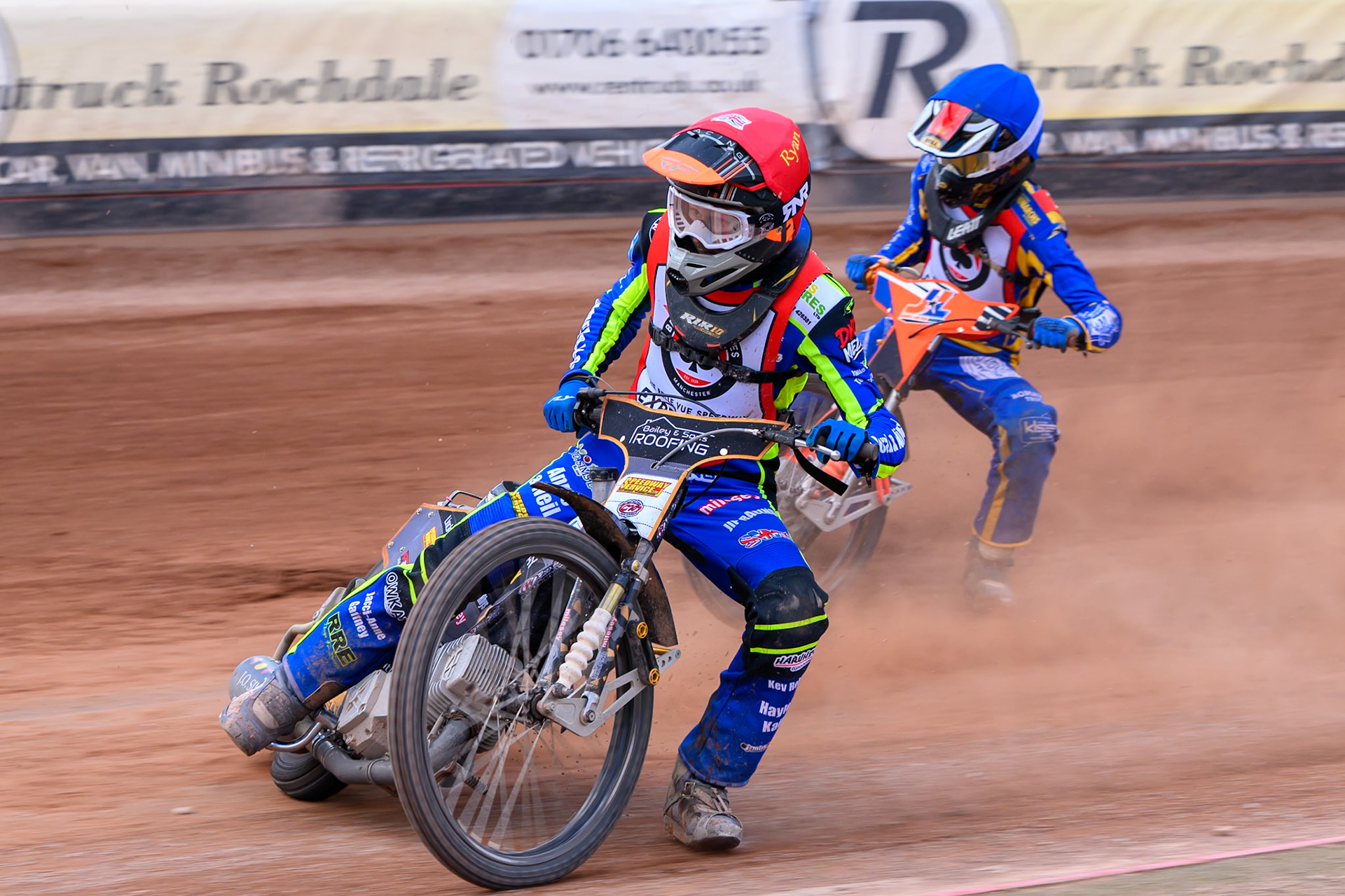 JR ASHWORTH &amp; SONS COLTS ACADEMY INDIVIDUALSEMI FINAL: Ryan Ingram in Red leading Jordy Loftus in Blue during the JR Ashworth &amp; Sons Colts Individual at the National Speedway Stadium, Manchester on Sunday 10th May 2026. (Photo: Ian Charles | MI News)