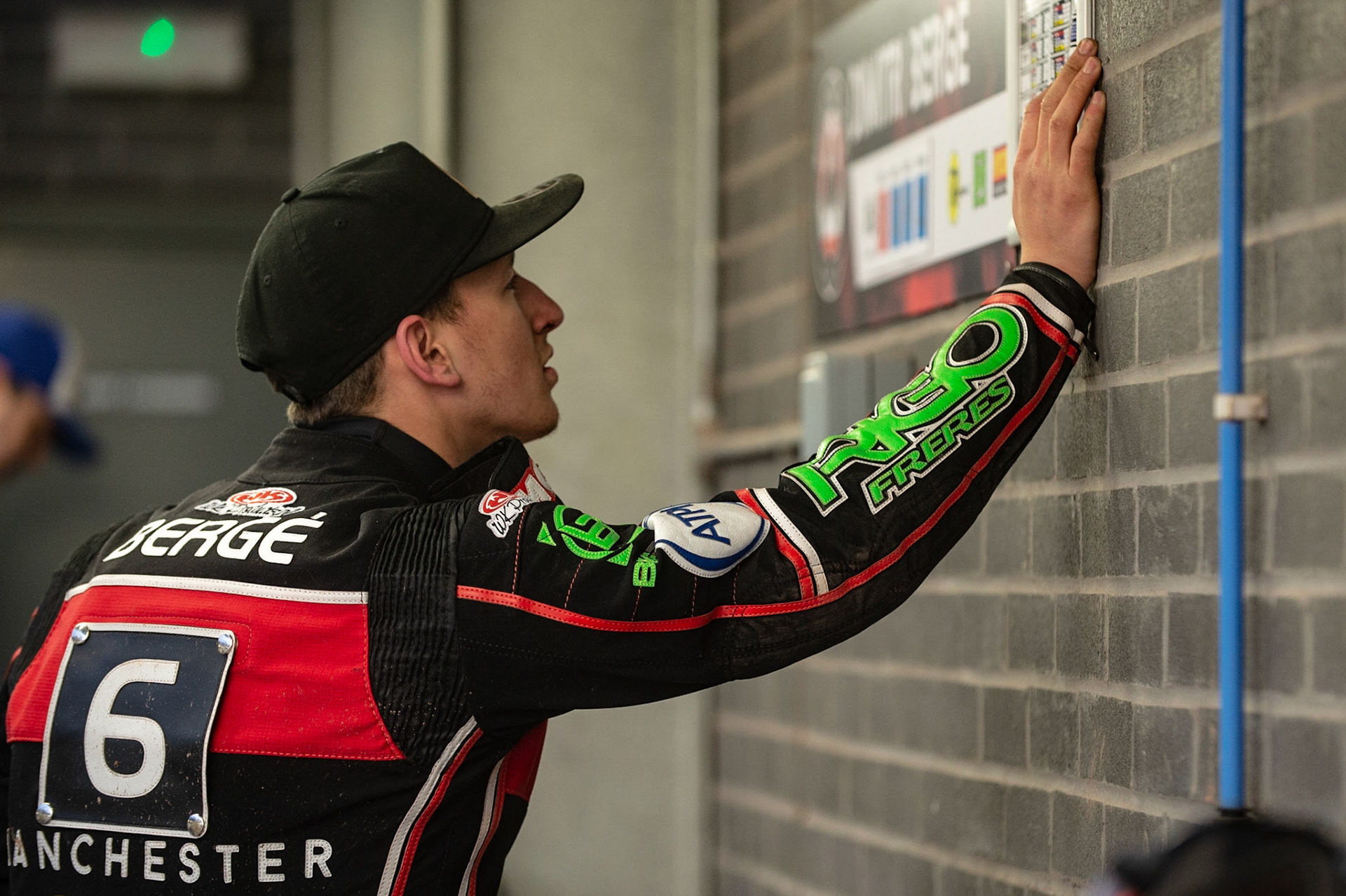 Photo by Ian Charles:

Dimitri Berge  checks his programme for his next heat

Belle Vue Aces v Peterborough Panthers, British Speedway Premiership, National Speedway Stadium, Manchester, Monday, 29, April, 2019