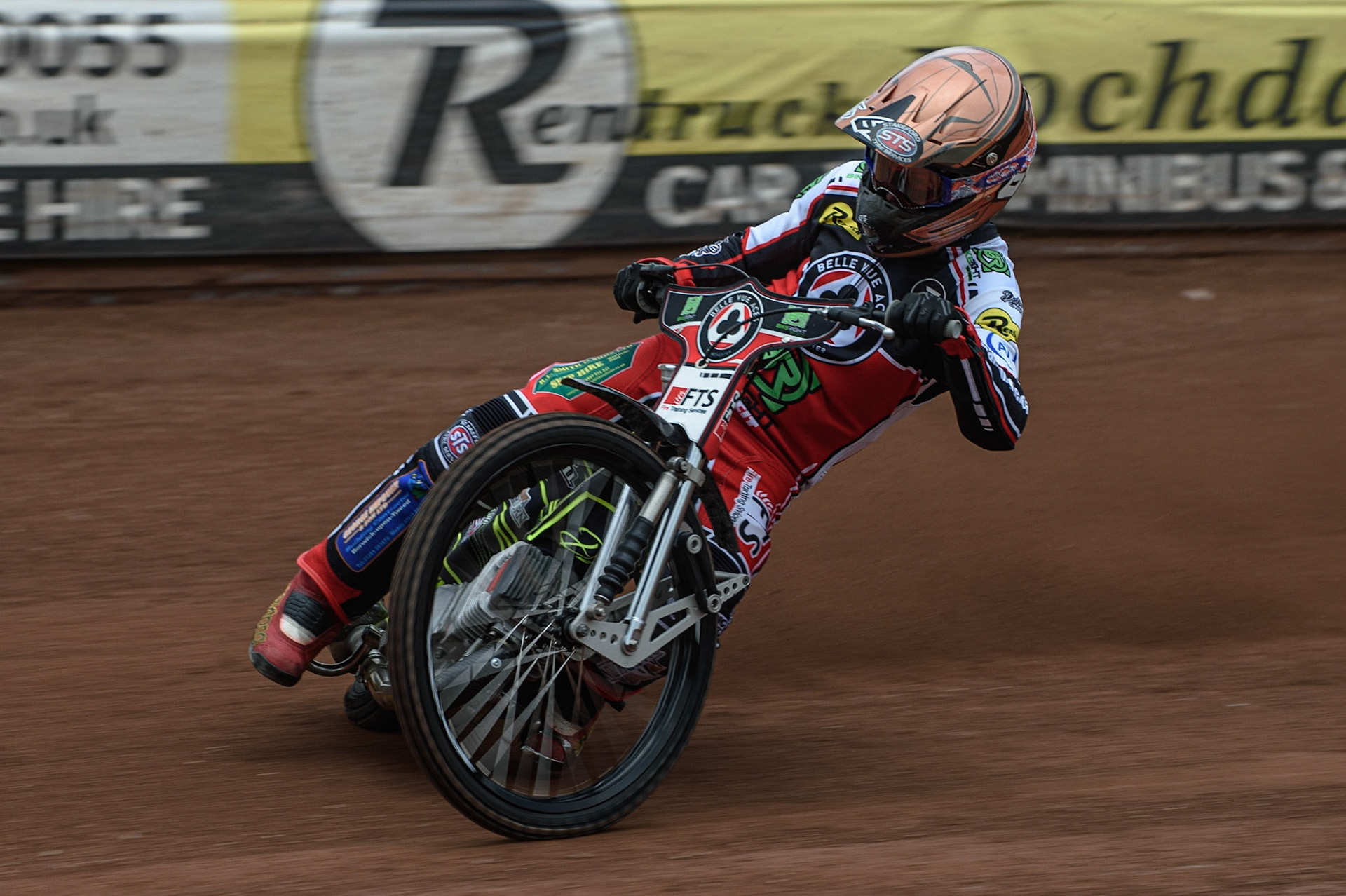 Photo: Ian CharlesJye Etheridge in actionBelle Vue Press &amp; Practice Day, National Speedway Stadium, Manchester Thursday  13  May  2021