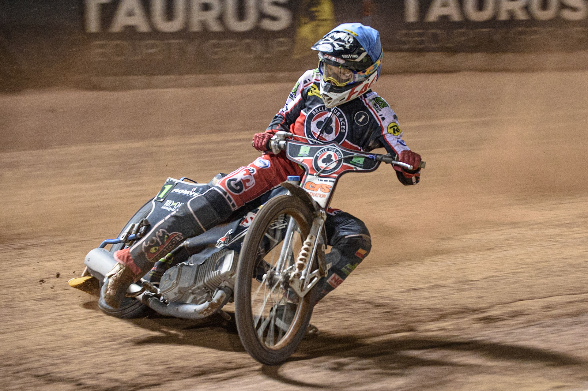 MANCHESTER, UK. AUGUST 23RD    Dan Bewley   in action  during the SGB Premiership match between Belle Vue Aces and King's Lynn Stars at the National Speedway Stadium, Manchester on Monday 23rd August 2021. (Credit: Ian Charles | MI News)