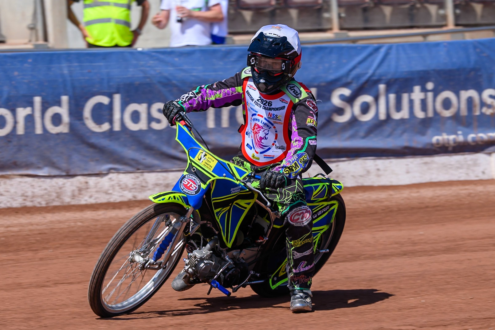 125cc SUPPORT CLASS John Cox (13) in action during the British Youth Championship (125cc) at the National Speedway Stadium, Manchester on Sunday 19th July 2026. (Photo: Ian Charles | MI News)