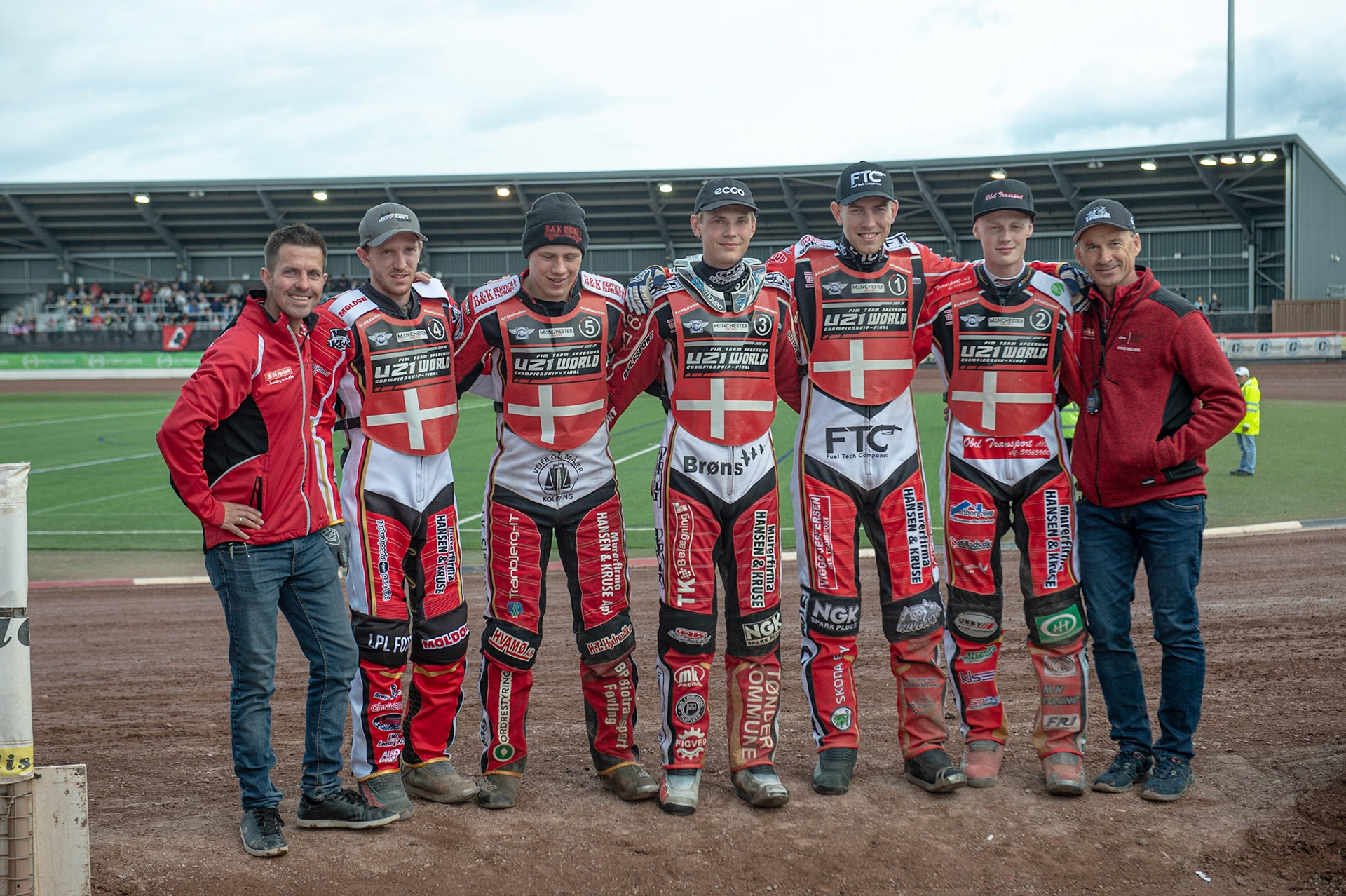 Photo: Ian Charles

The Danes have an impromptu team pic

FIM Team Speedway U-21 World Championship, National Speedway Stadium, Manchester Friday 12 July  2019