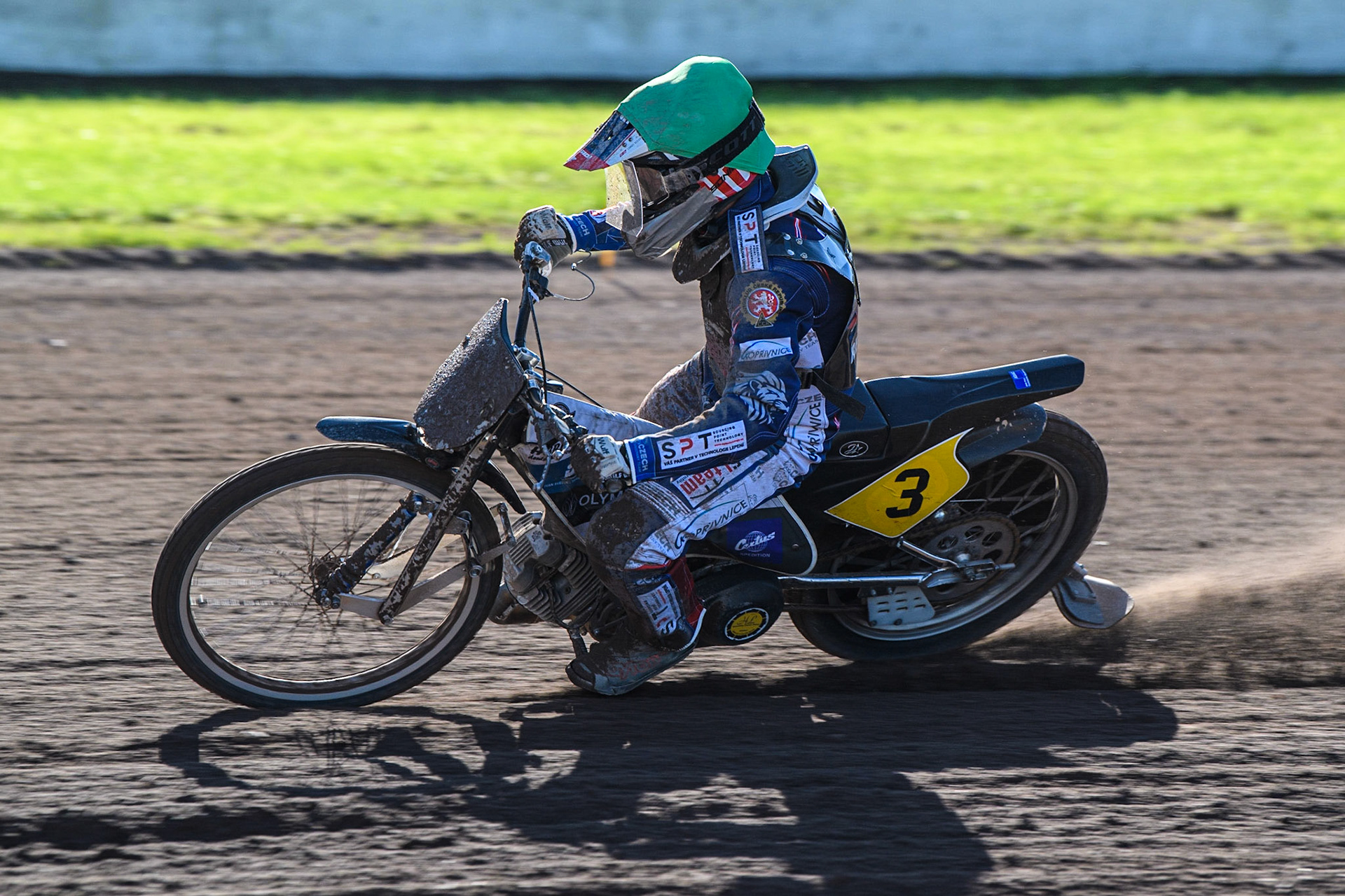 Jan Macek in action for Czechia during the FIM Long Track Of Nations event at the Speed Centre Roden on Sunday 24th September 2023. (Photo: Ian Charles | MI News)