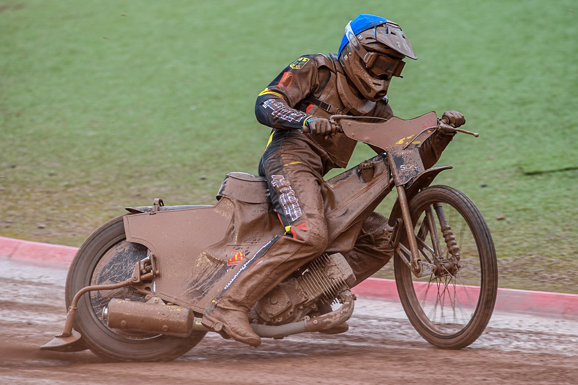 Jonny Wynant of Germany in action during the Monster Energy FIM Speedway of Nations 2 (Under 21) Final at the National Speedway Stadium, Manchester on Friday 12th July 2024. (Photo: Ian Charles | MI News)