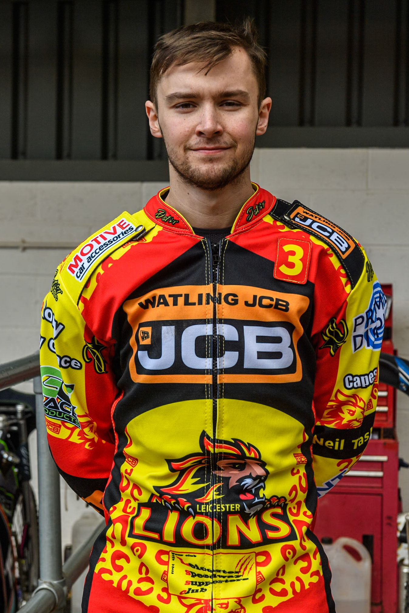 Leicester Lion Cubs' Tom Spencer during the WSRA  National Development League match between Belle Vue Colts and Leicester Lion Cubs at the National Speedway Stadium, Manchester on Friday 29th March 2024. (Photo: Ian Charles | MI News)