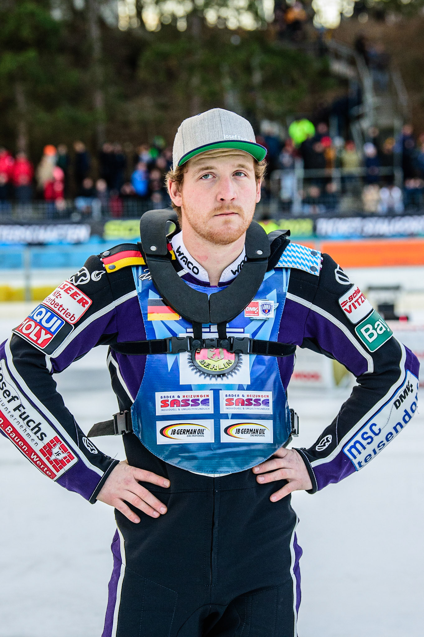Benedikt Monn during the German Individual Ice Speedway Championship at Horst-Dohm-Eisstadion, Berlin on Friday 3rd March 2023. (Photo: Ian Charles | MI News)
