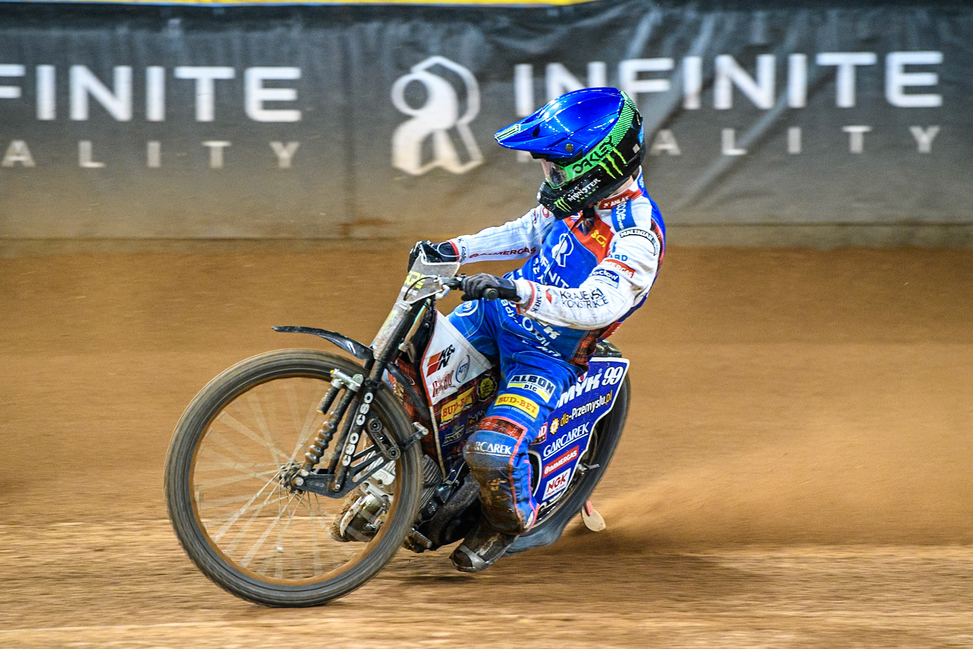Daniel Bewley (99) of Great Britain in action during the FIM Speedway Grand Prix of Great Britain at The Principality Stadium, Cardiff on Saturday 17th August 2024. (Photo: Ian Charles | MI News)