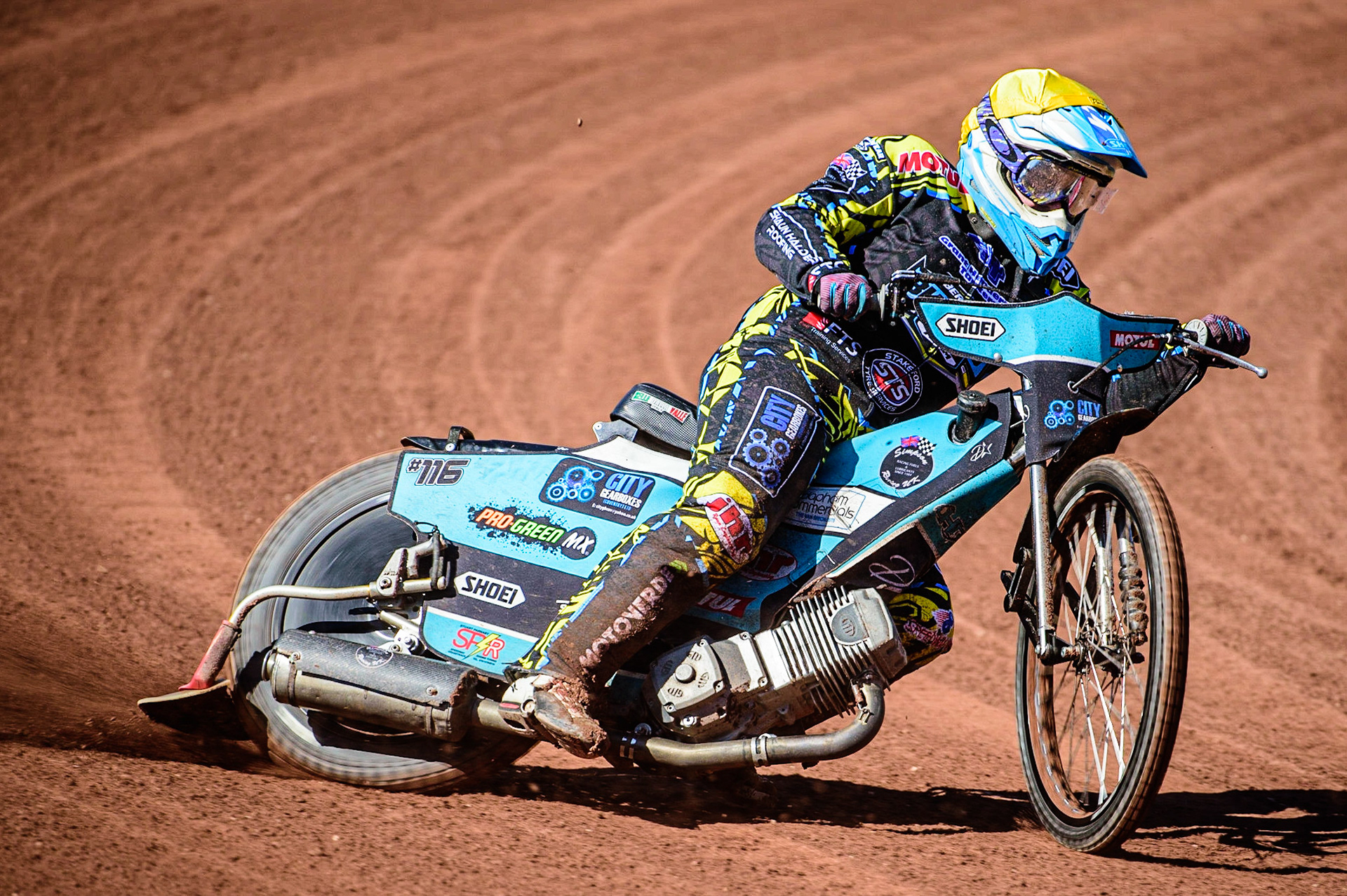 Jamie Halder  in action for Berwick ‘GHT’ Bullets during the National Development League match between Belle Vue Colts and Berwick Bullets at the National Speedway Stadium, Manchester on Friday 7th April 2023. (Photo: Ian Charles | MI News)