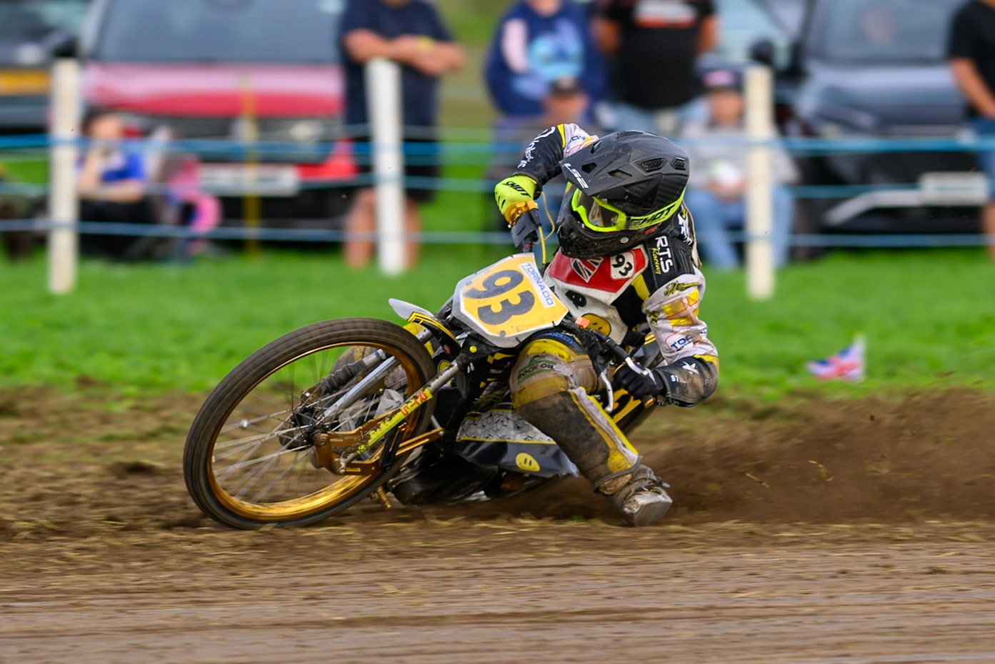 British Masters (Solos): James Shanes (93) during the British Masters Grasstrack Championship at Lower Marsh Farm, Much Hoole, Preston in Lancashire, England on Sunday 13th September 2026. (Photo: Ian Charles | MI News)