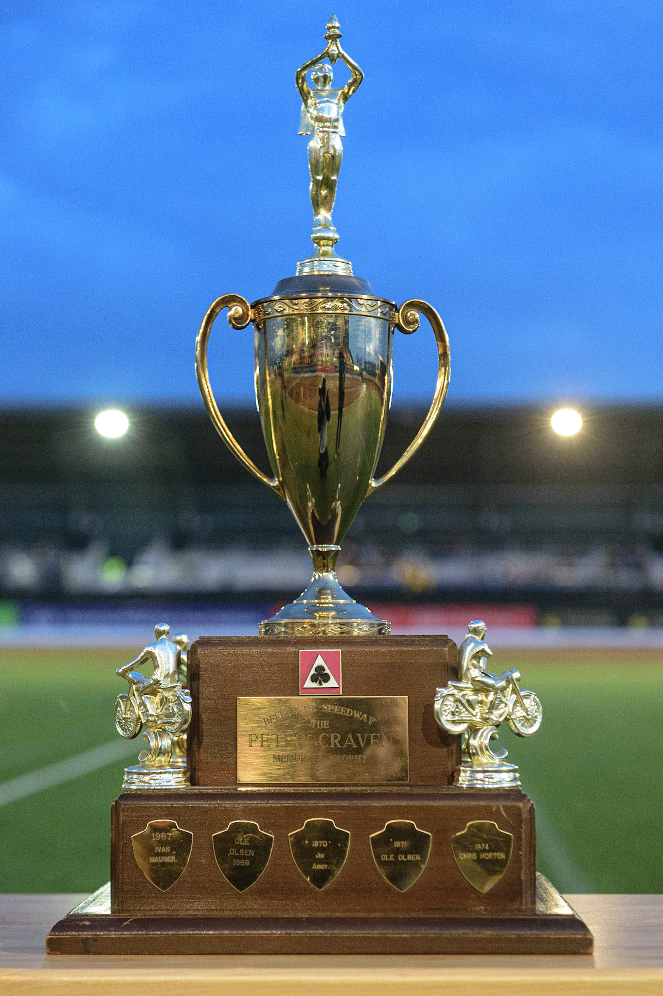 MANCHESTER, UK. MAR 21ST. The Peter Craven Memorial Trophy during the ATPI Peter Craven Memorial Trophy at the National Speedway Stadium, Manchester on Monday 21st March 2022. (Credit: Ian Charles | MI News)
