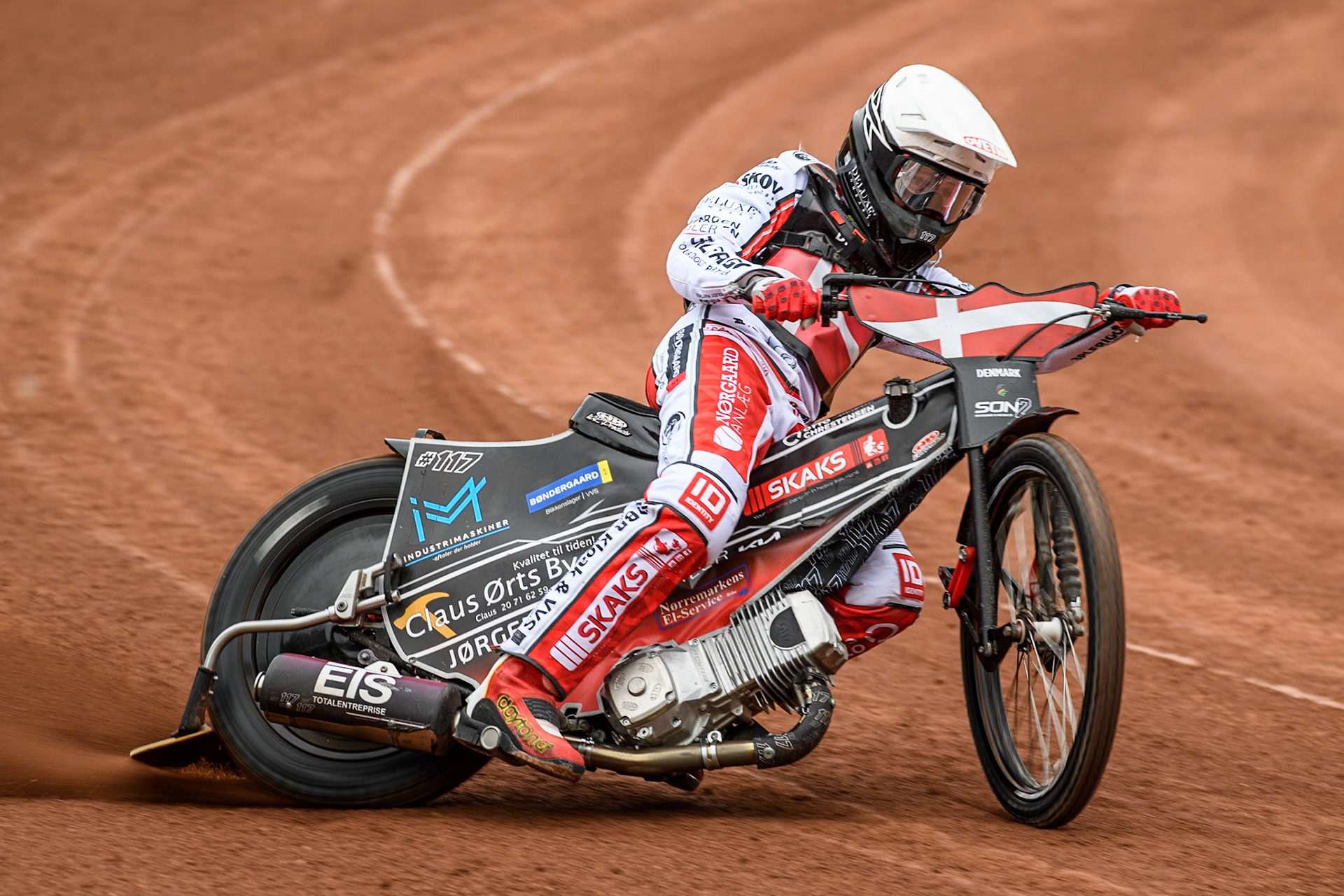 Jesper Knudsen of Denmark practices during the Monster Energy FIM Speedway of Nations 2 (Under 21) Final at the National Speedway Stadium, Manchester on Friday 12th July 2024. (Photo: Ian Charles | MI News)