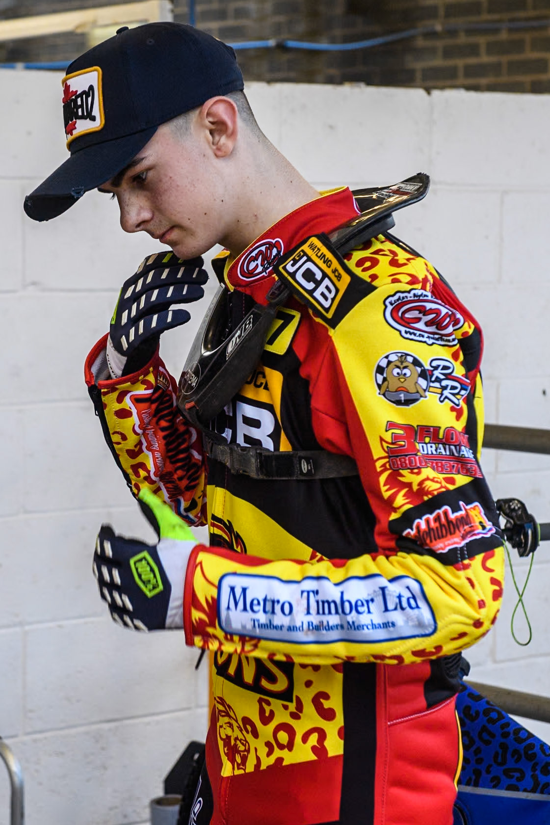 Leicester Lion Cubs' Sonny Springer  during the WSRA  National Development League match between Belle Vue Colts and Leicester Lion Cubs at the National Speedway Stadium, Manchester on Friday 29th March 2024. (Photo: Ian Charles | MI News)