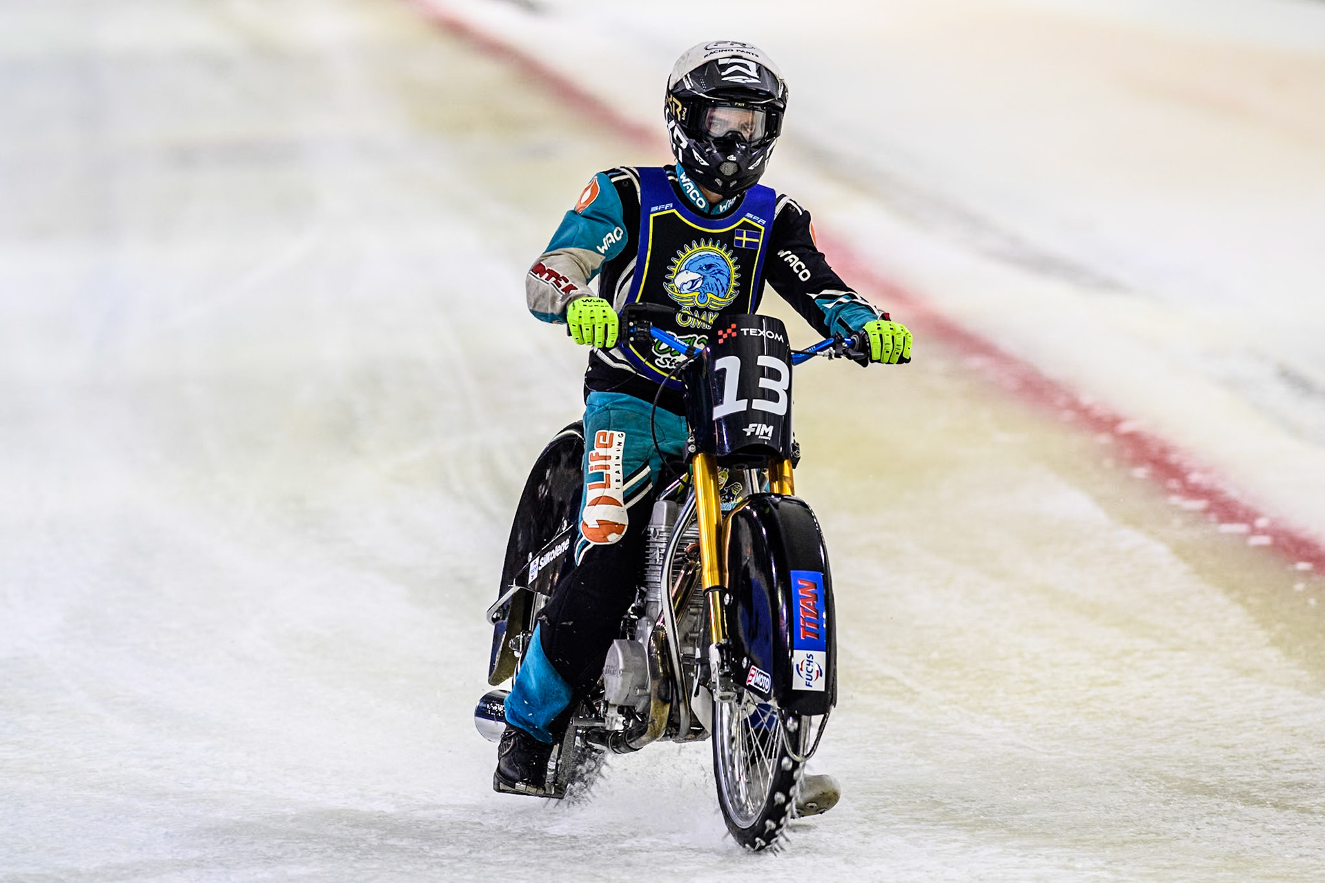 Filip Jäger of Sweden dies to the start line during the Roelof Thijs Bokaal at Ice Rink Thialf, Heerenveen, The Netherlands on Friday 5th April 2024. (Photo: Ian Charles | MI News)