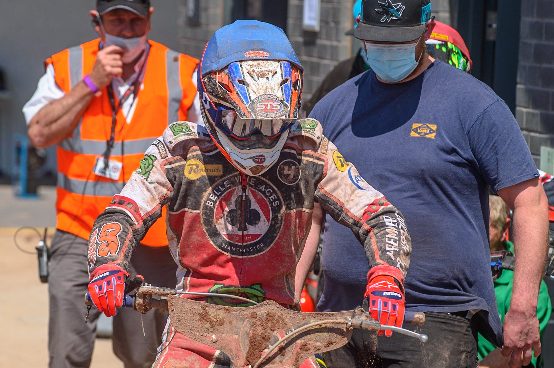 MANCHESTER, UK. MAY 31ST   Steve Worrall  waits to go out for his next heat during the SGB Premiership match between Belle Vue Aces and Peterborough at the National Speedway Stadium, Manchester on Monday 31st May 2021. (Credit: Ian Charles | MI News)