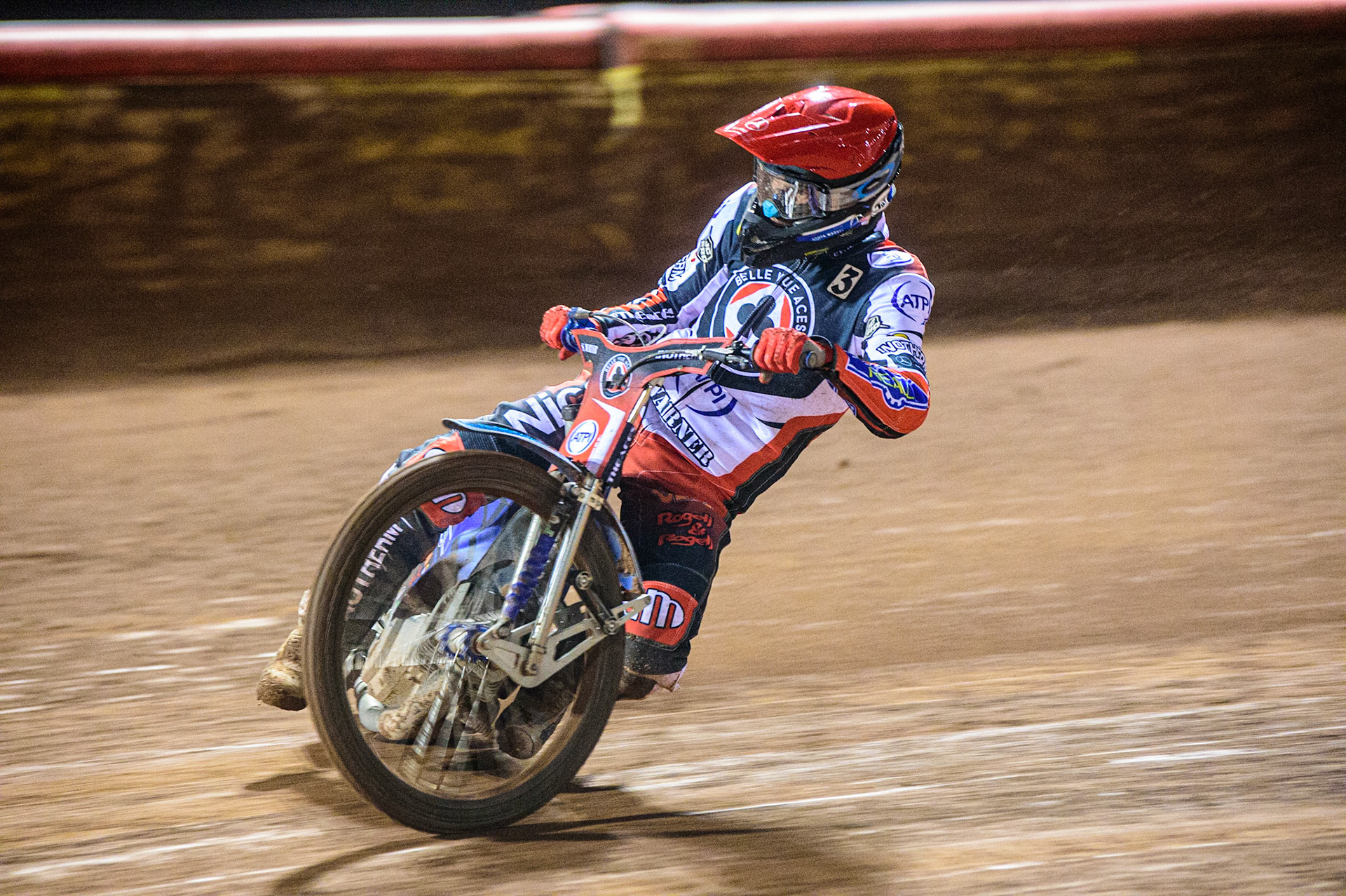 Matej Zagar  in action  for Belle Vue ATPI Aces during the SGB Premiership Semi Final 2nd Leg between Belle Vue Aces and Ipswich Witches at the National Speedway Stadium, Manchester on Monday 3rd October 2022. (Credit: Ian Charles | MI News)