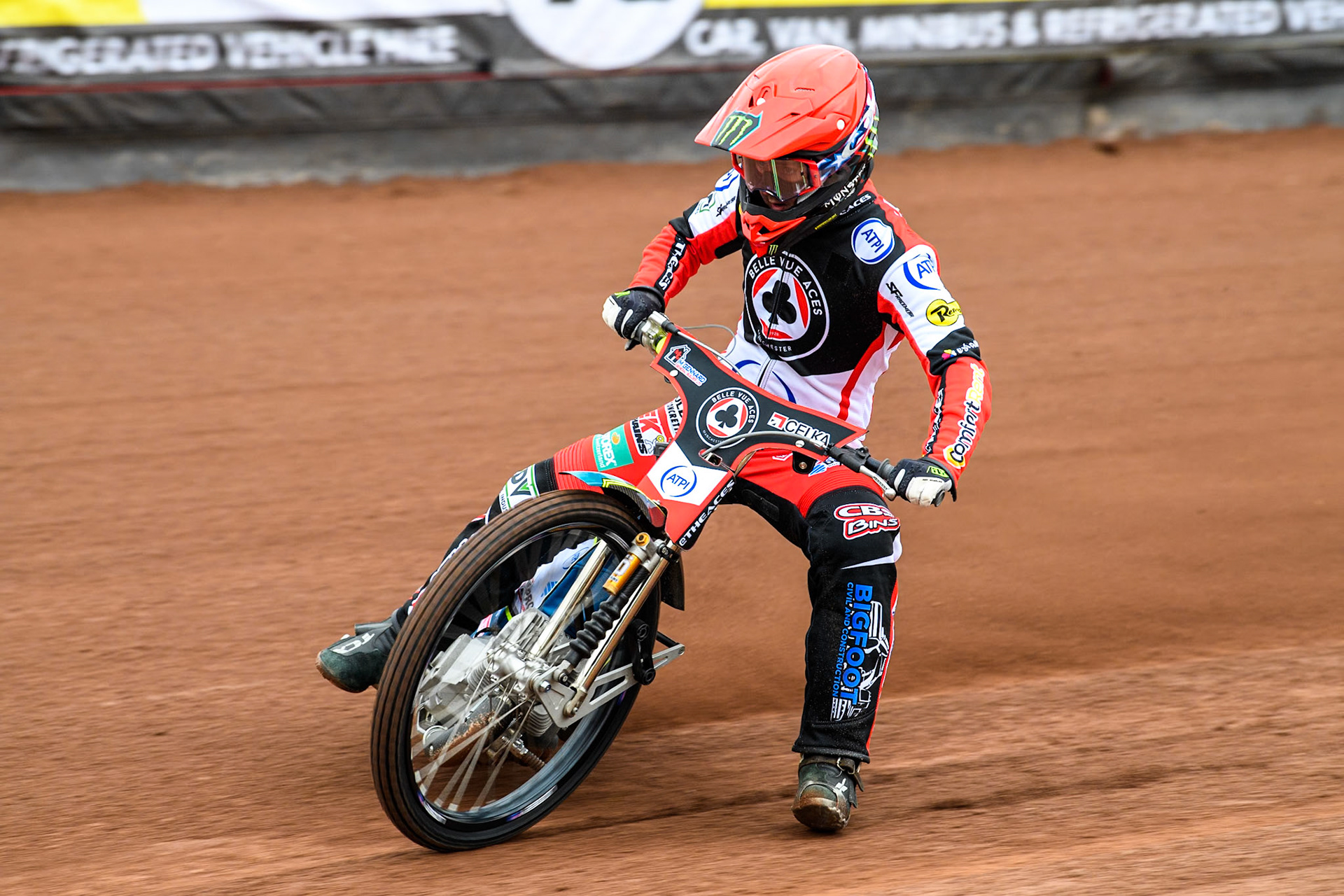 Belle Vue Aces' rider Jaimon Lidsey in action during the Belle Vue Aces Media Day at the National Speedway Stadium, Manchester on Monday 11th March 2024. (Photo: Ian Charles | MI News)