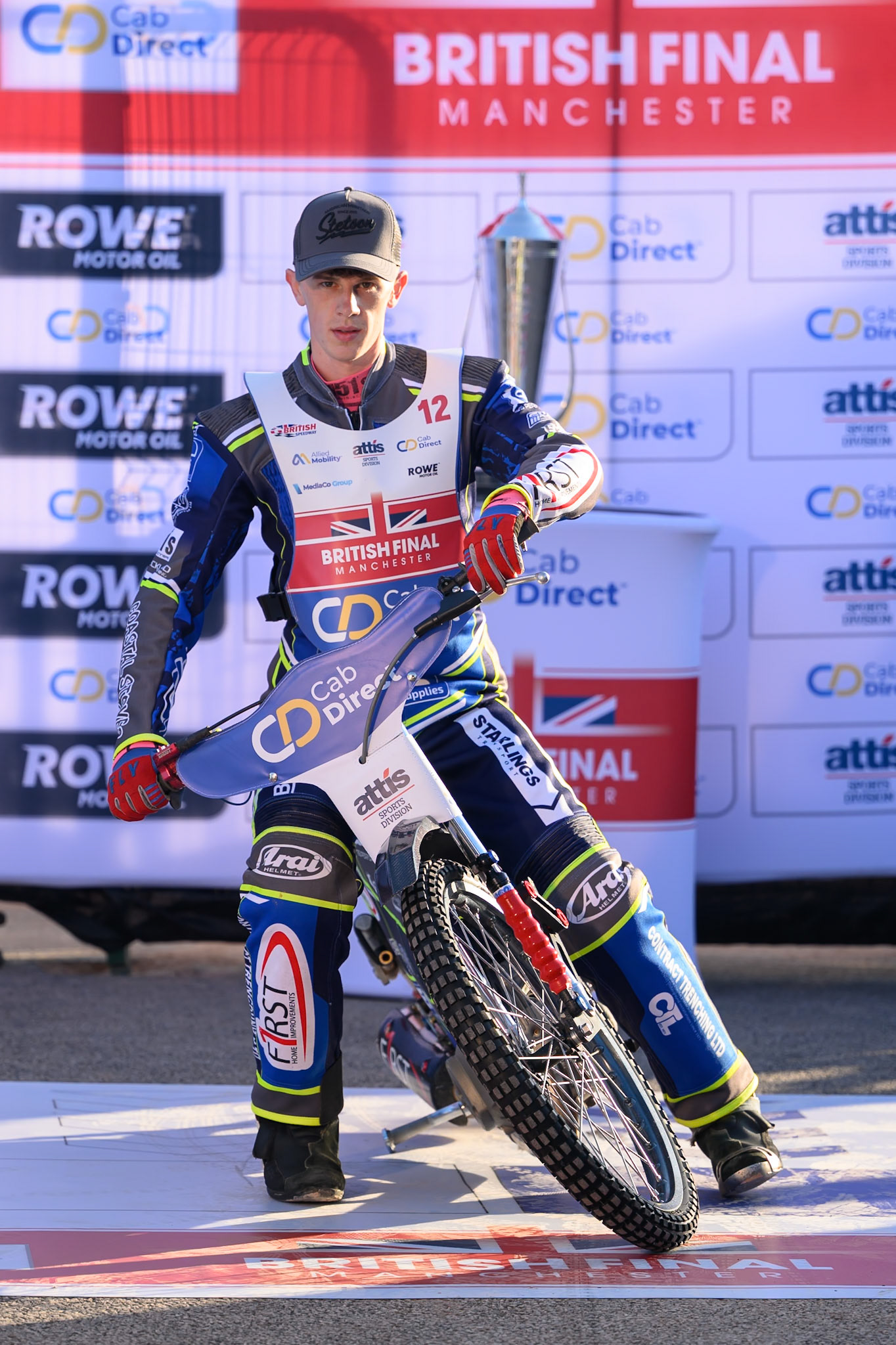 Jake Mulford (12) during the Cab Direct British Speedway Championship Final at the National Speedway Stadium, Manchester on Saturday 15th August 2026. (Photo: Ian Charles | MI News)