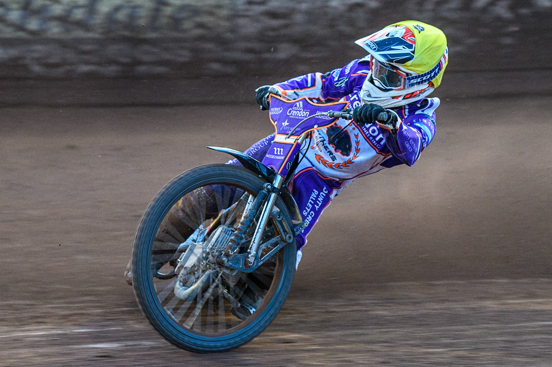 Ben Cook  in action  for Peterborough Crendon Panthers during the SGB Premiership match between Belle Vue Aces and Peterborough at the National Speedway Stadium, Manchester on Monday 24th April 2023. (Photo: Ian Charles | MI News)