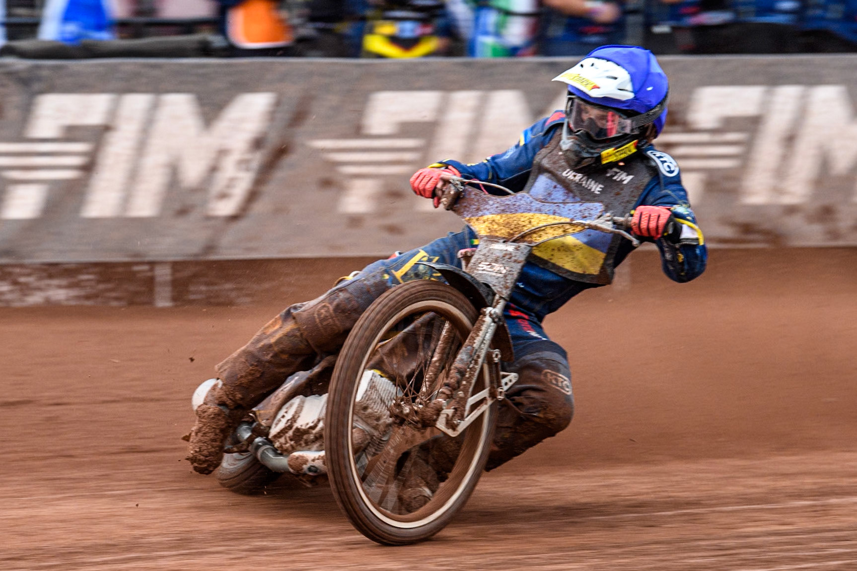 Marko Levishyn of Ukraine in action during the Monster Energy FIM Speedway of Nations Semi-Final 1 at the National Speedway Stadium, Manchester on Tuesday 9th July 2024. (Photo: Ian Charles | MI News)