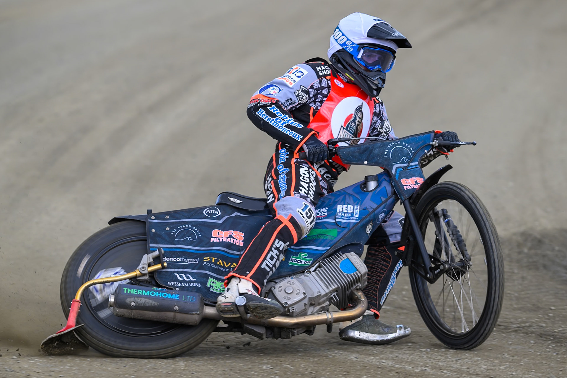 Jack Kingston of NDL Nomads    in action during the  Challenge match between Buxton Bulls and NDL Nomads at Hi-Edge Speedway, Buxton on Sunday 19th April 2026. (Photo: Ian Charles | MI News)