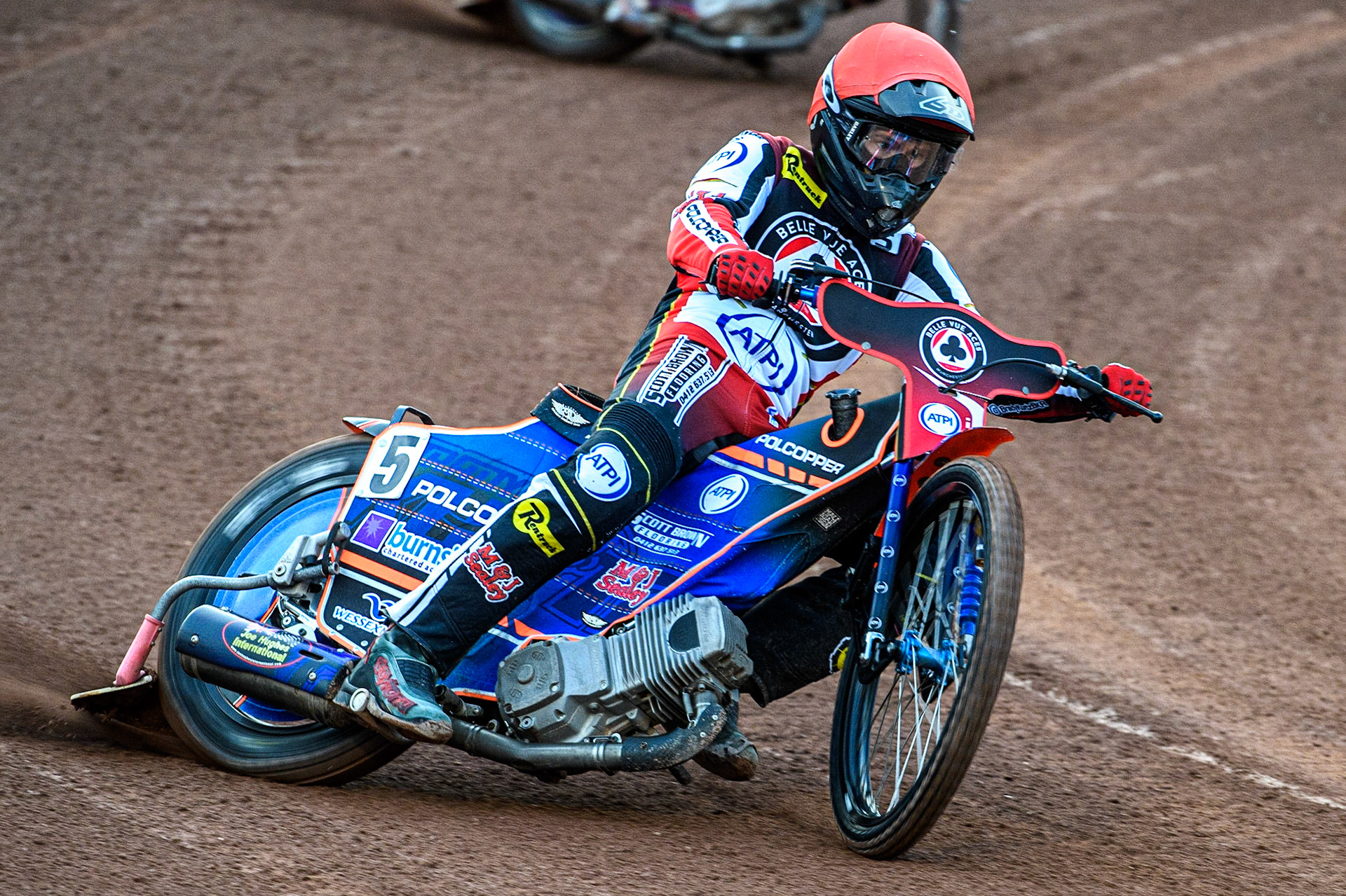 Brady Kurtz in action  for Belle Vue ATPI Aces during the Sports Insure Premiership Knock Out Cup Quarter Final 2nd Leg between Belle Vue Aces and Wolverhampton Wolves at the National Speedway Stadium, Manchester on Thursday 18th May 2023. (Photo: Ian Charles | MI News)