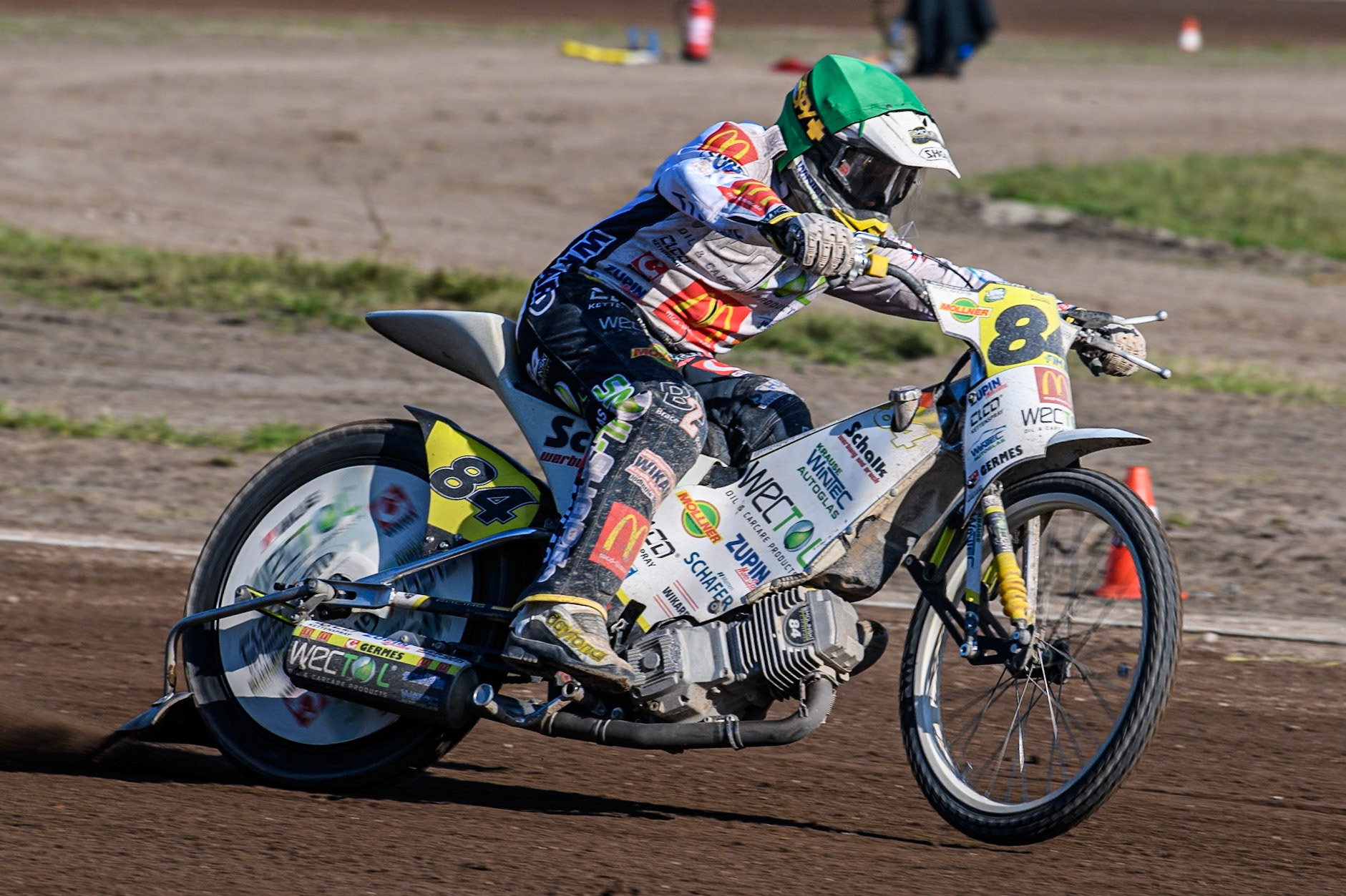 Martin Smolinski (84) of Germany in action during the FIM Long Track World Championship Final 5 at the Speed Centre Roden, Roden, Netherlands on Sunday 22nd September 2024. (Photo: Ian Charles | MI News)