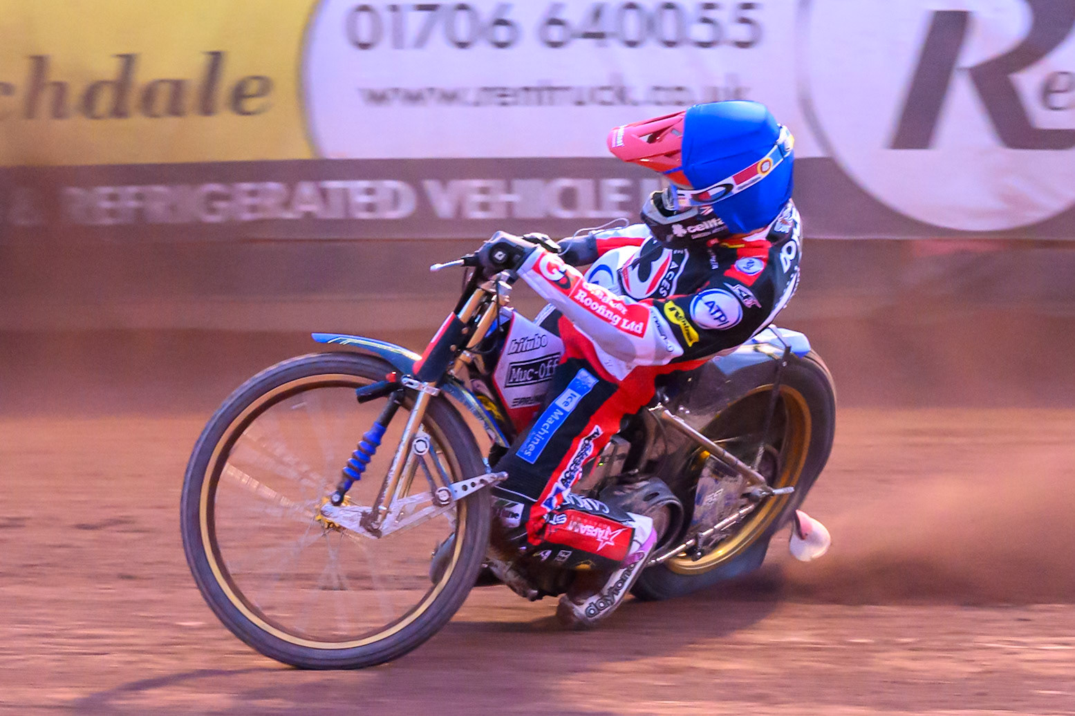 Jason Doyle of Belle Vue Aces in action during the Rowe Motor Oil Premiership match between Belle Vue Aces and Leicester Lions at the National Speedway Stadium, Manchester on Monday 3rd August 2026. (Photo: Ian Charles | MI News)
