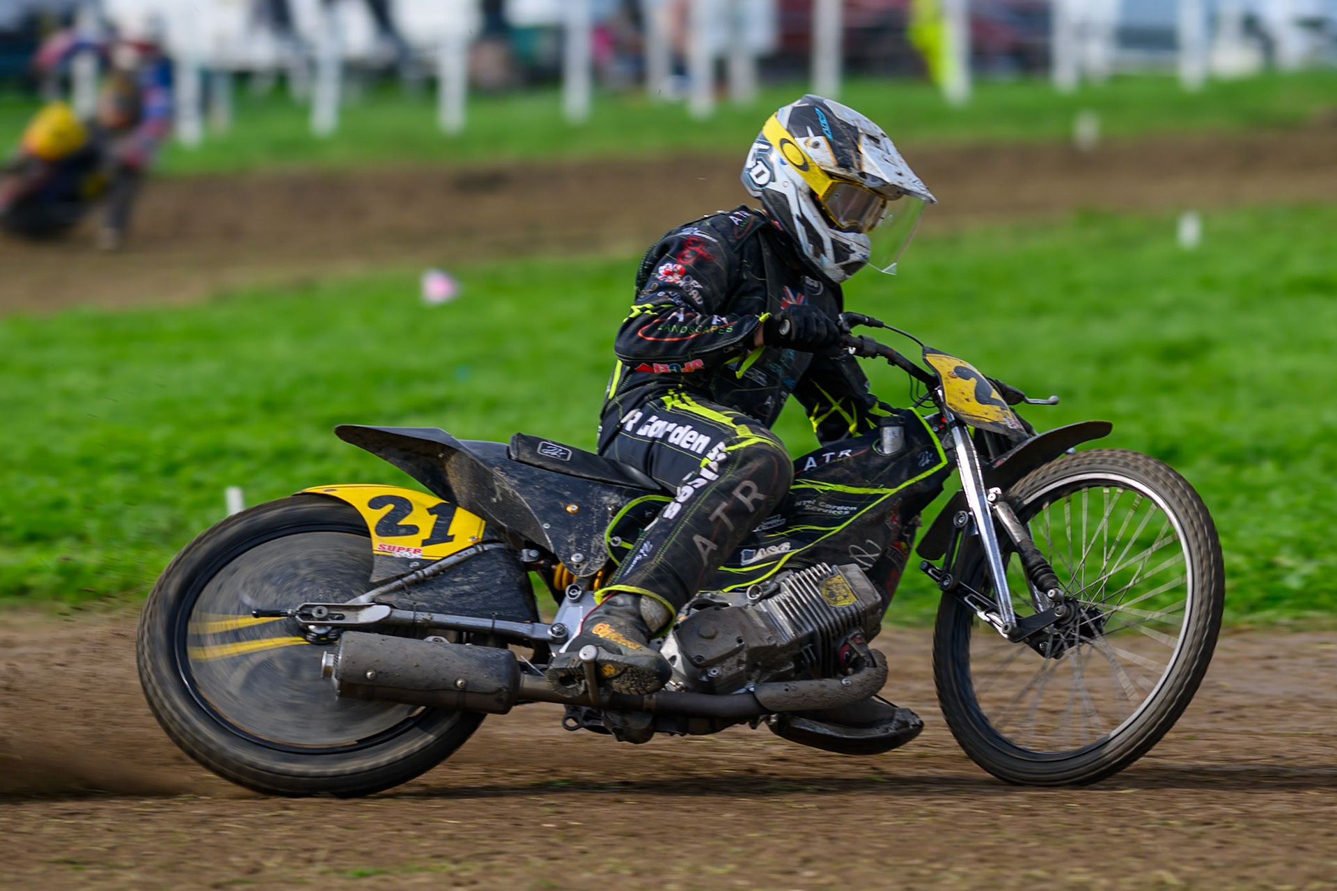 British Masters (Solos): Darryl Ritchings (21) during the British Masters Grasstrack Championship at Lower Marsh Farm, Much Hoole, Preston in Lancashire, England on Sunday 13th September 2026. (Photo: Ian Charles | MI News)
