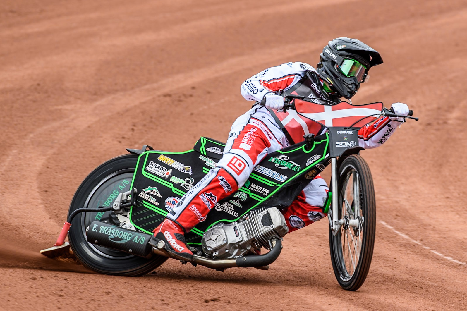 Villads Nagel of Denmark practices during the Monster Energy FIM Speedway of Nations 2 (Under 21) Final at the National Speedway Stadium, Manchester on Friday 12th July 2024. (Photo: Ian Charles | MI News)