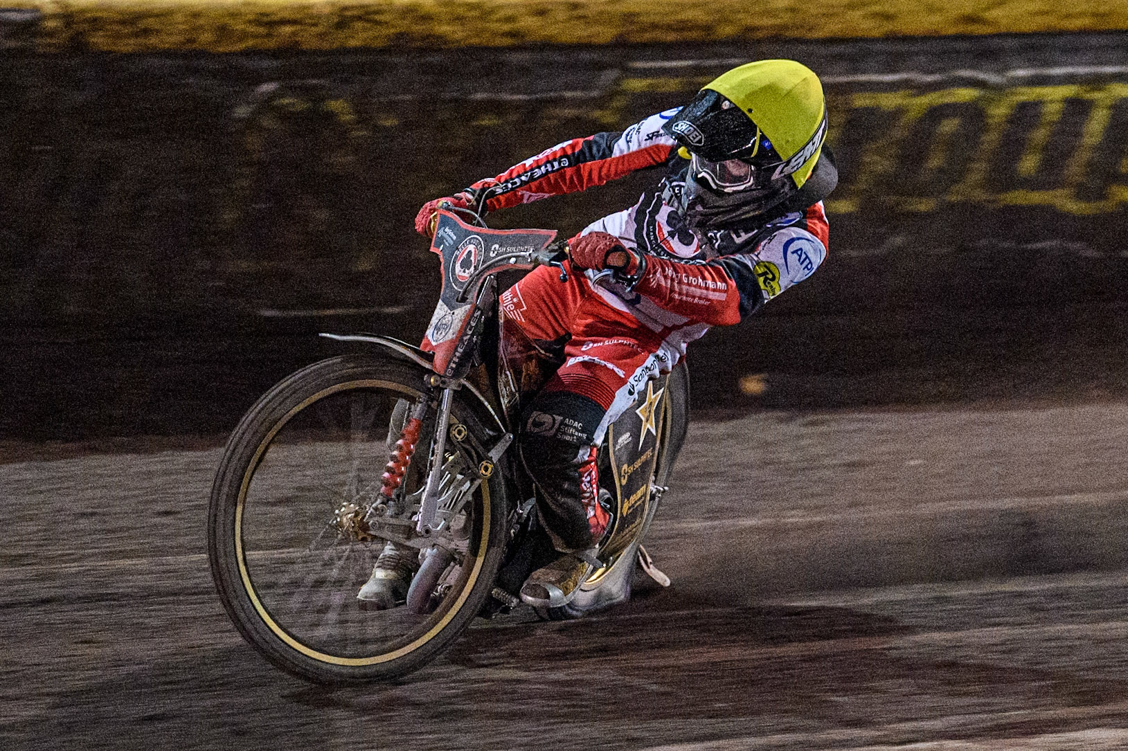 Belle Vue Aces' Norick Blodorn  in action during the Rowe Motor Oil Premiership Play Off Semi Final 2nd leg between Sheffield Tigers and Belle Vue Aces at Owlerton Stadium, Sheffield on Thursday 19th September 2024. (Photo: Ian Charles | MI News)