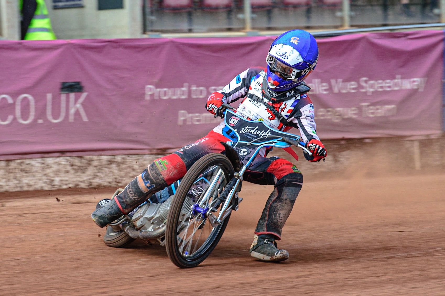 MANCHESTER, UK. JUN 3RD Freddy Hodder (44)  in action  during the British Youth Speedway Championship (Round 4)  at the National Speedway Stadium, Manchester on Friday 3rd June 2022. (Credit: Ian Charles | MI News)