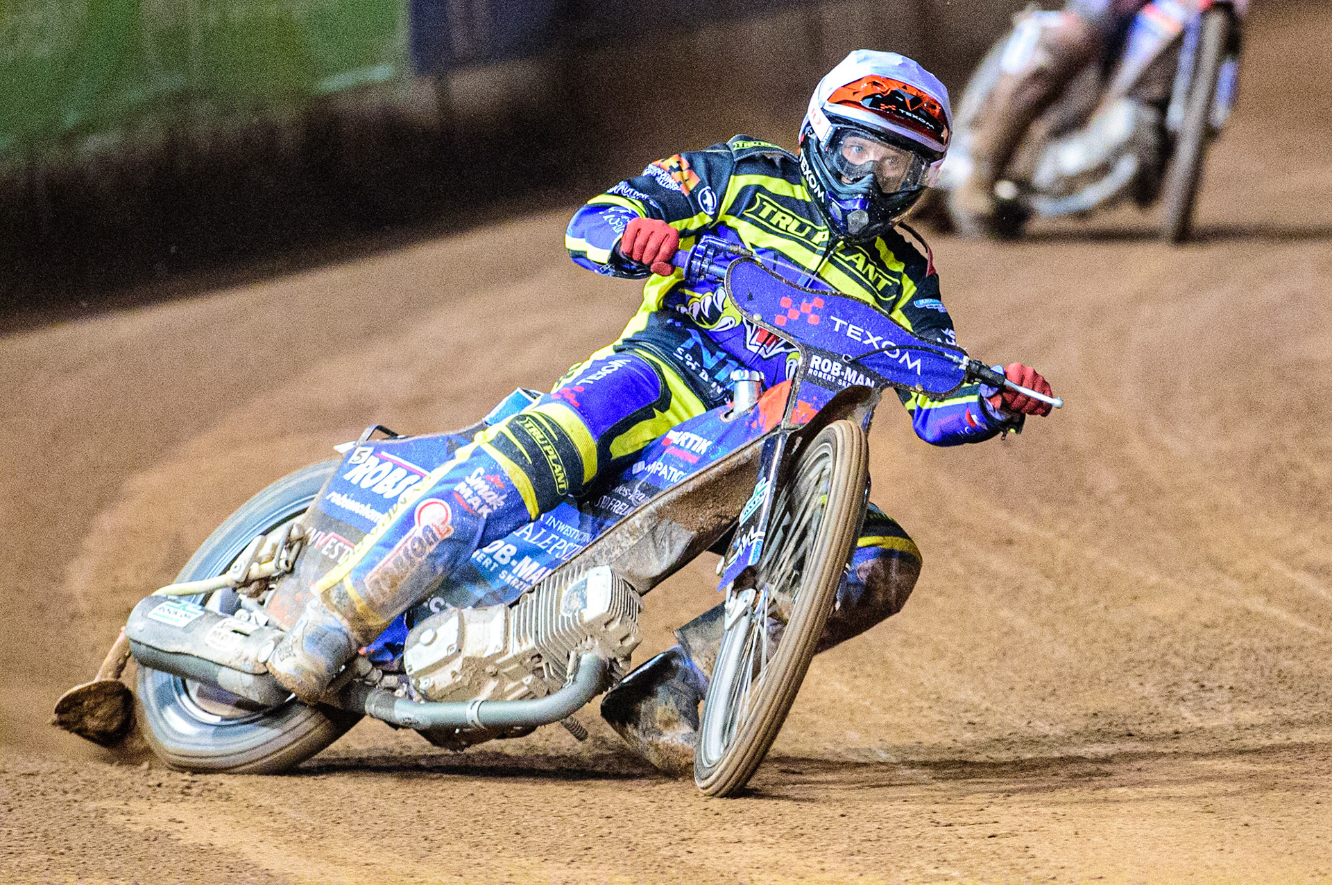 Tobiasz Musielak  in action  for Sheffield TruPlant Tigers  during the SGB Premiership Grand Final 1st leg between Belle Vue Aces and Sheffield Tigers at the National Speedway Stadium, Manchester on Monday 10th October 2022. (Credit: Ian Charles | MI News)